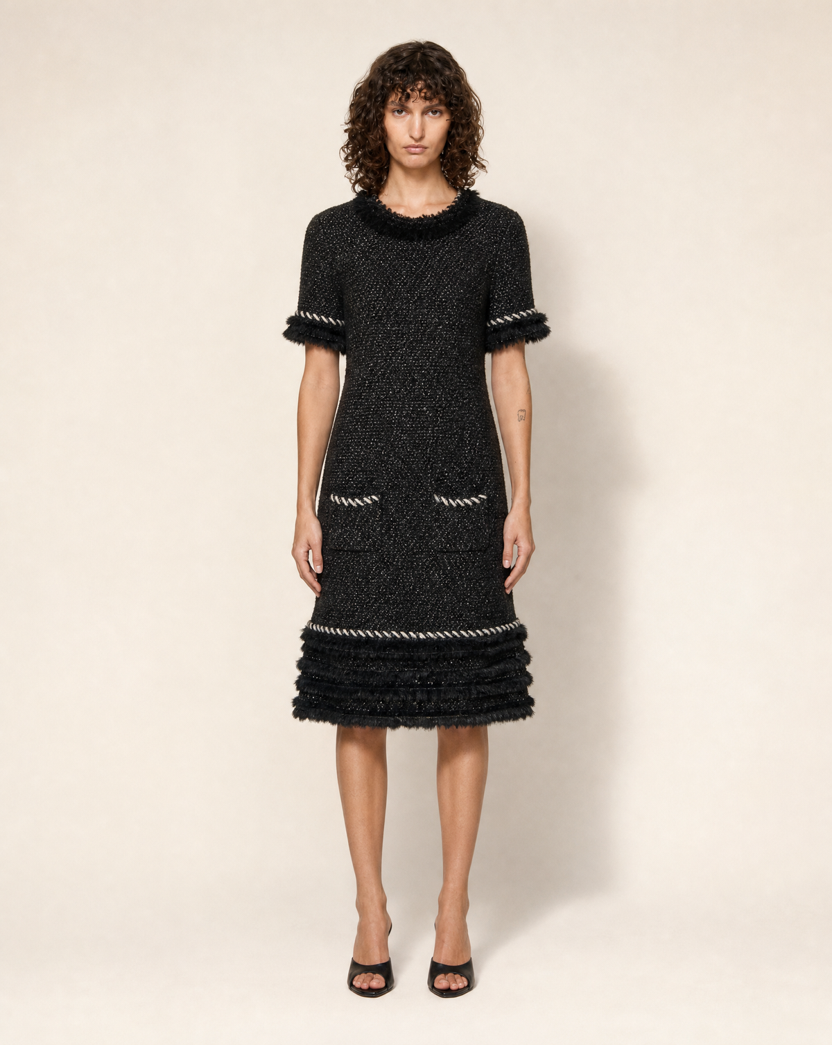 ARCHIVAL Karl Lagerfeld Era Chanel Cashmere Melange Dress, available at Mezzanotte Madrid.
