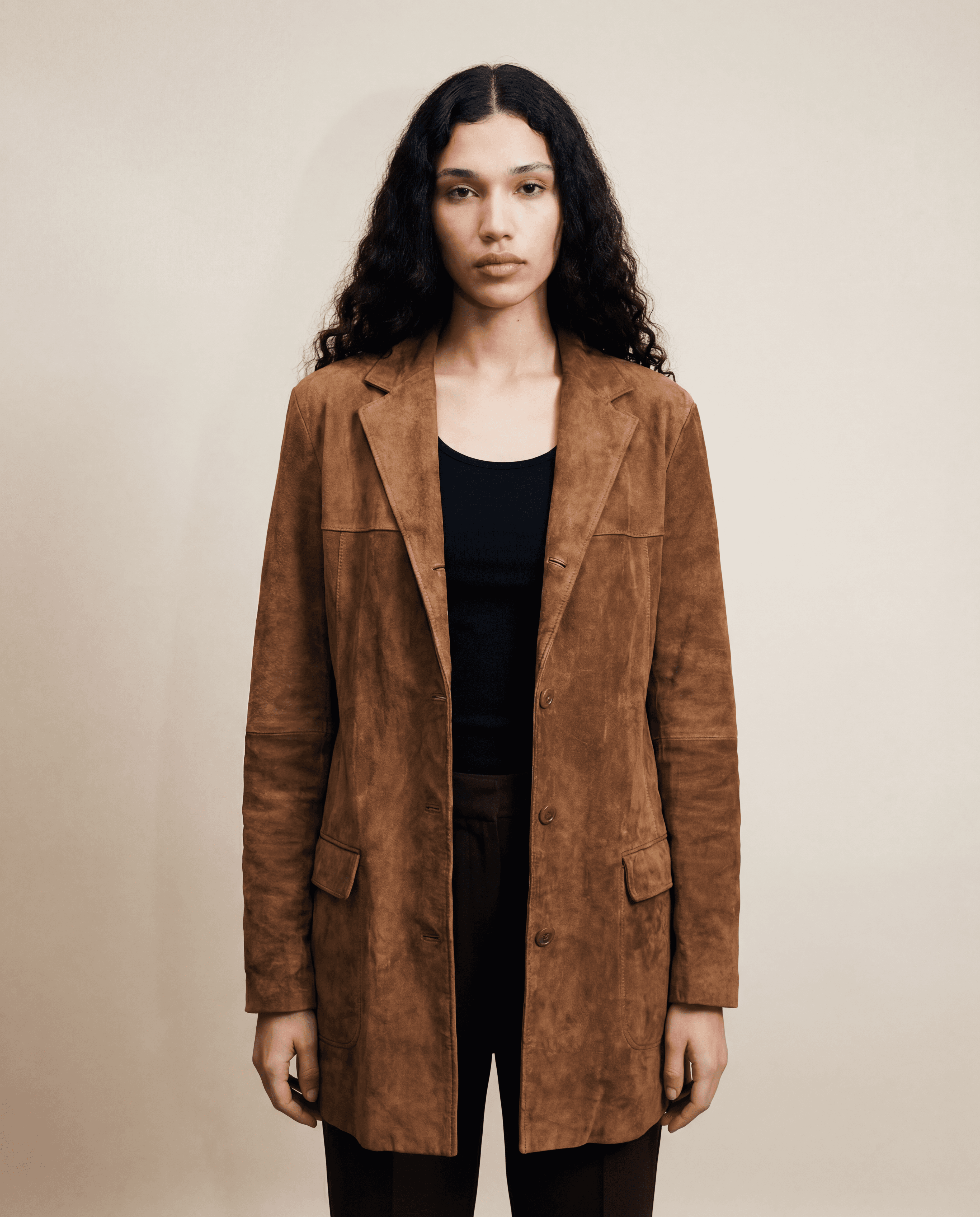 Archival 1990s Suede Tailored Jacket mezzanotte madrid