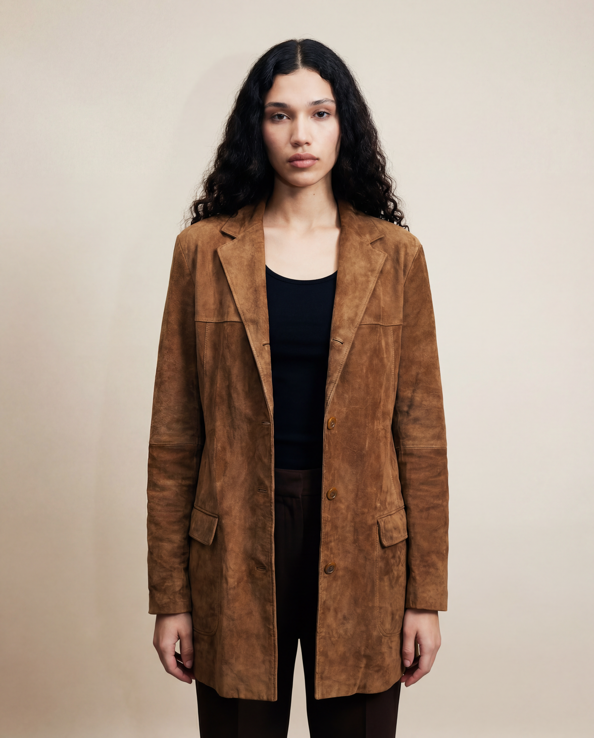 Archival 1990s Suede Tailored Jacket mezzanotte madrid