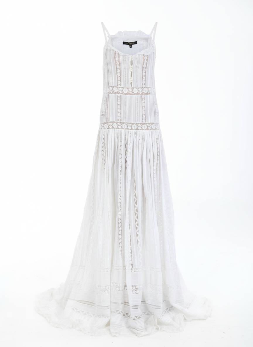 Roberto Cavalli boho dress with embroidery and lightweight muslin fabric
