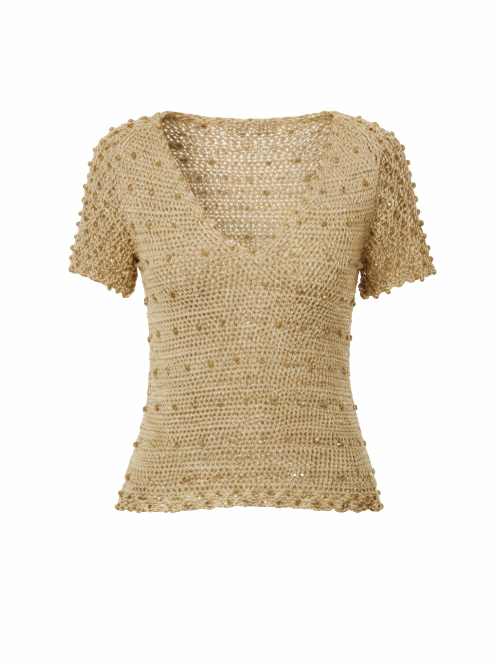 Vintage Azzaro metallic crochet top with beaded details and scalloped edges | 70s designer eveningwear Madrid