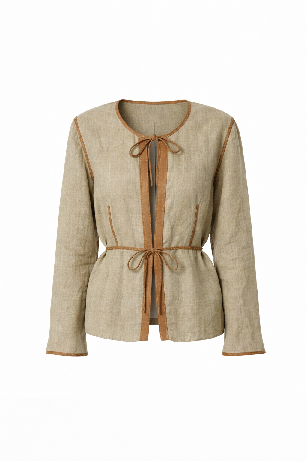 Fendi ombre linen jacket with front tie closures and fitted silhouette | lightweight summer designer piece Madrid