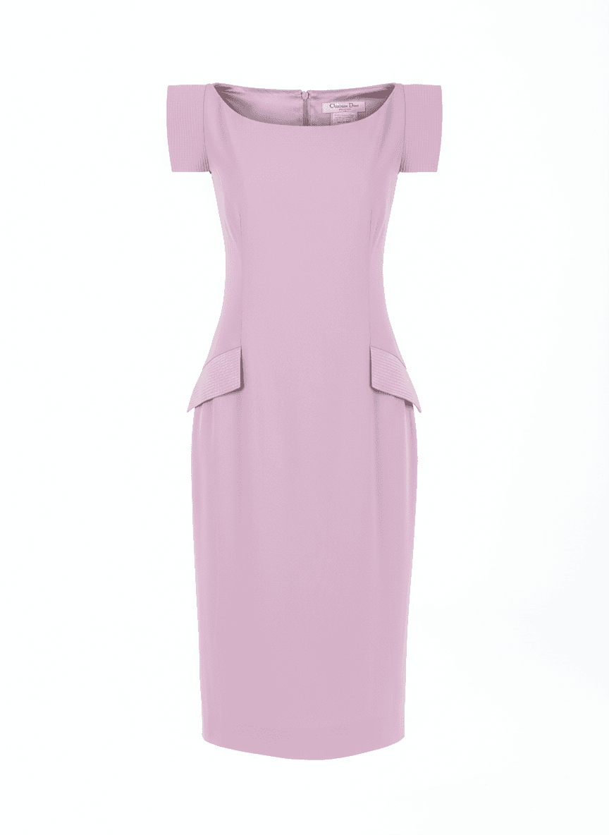John Galliano Dior dress with structured seams and pocket flap details