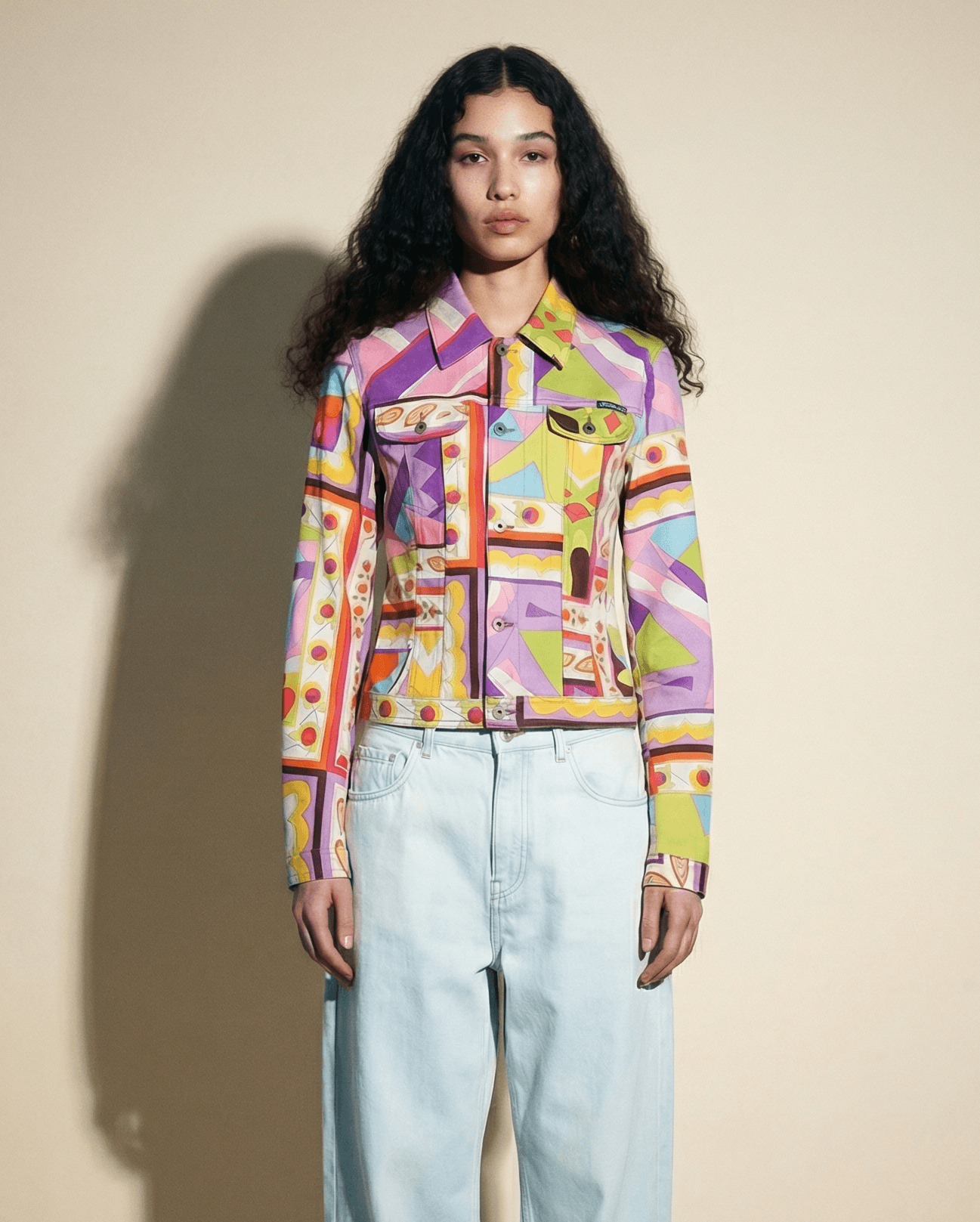 D&G Pop Art cropped jacket in multicolor geometric print Mezzanotte Madrid