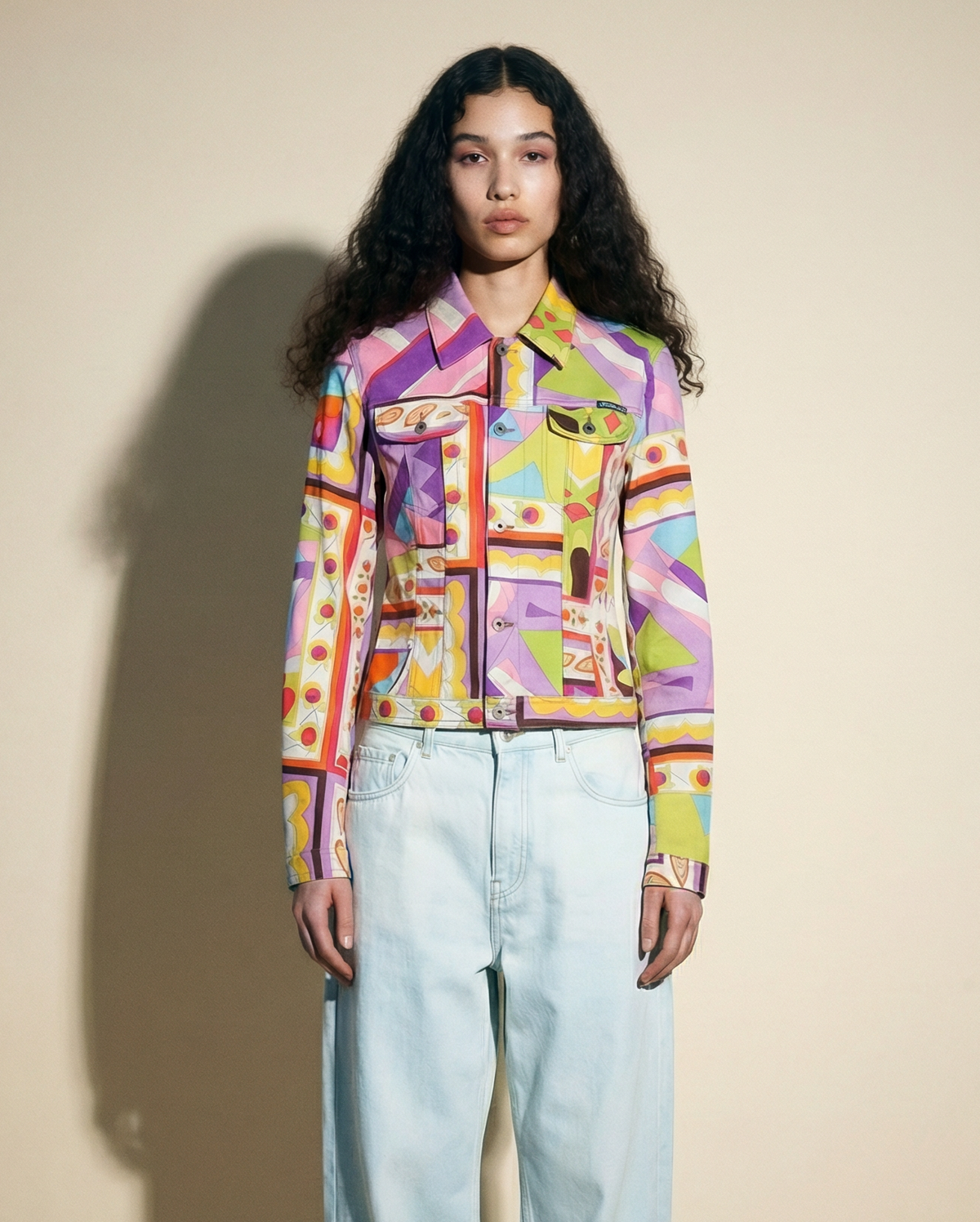 D&G Pop Art cropped jacket in multicolor geometric print Mezzanotte Madrid