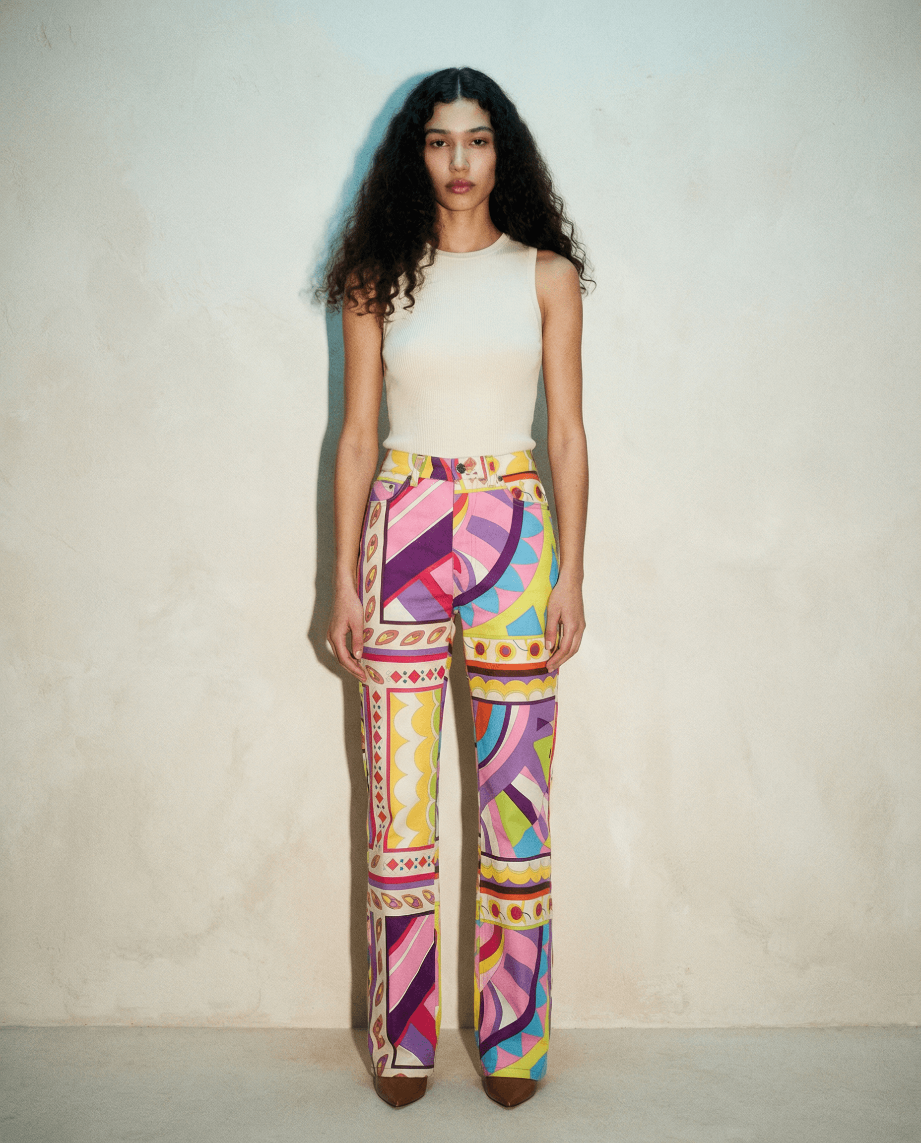 D&G Pop Art trousers in multicolor geometric print Mezzanotte Madrid