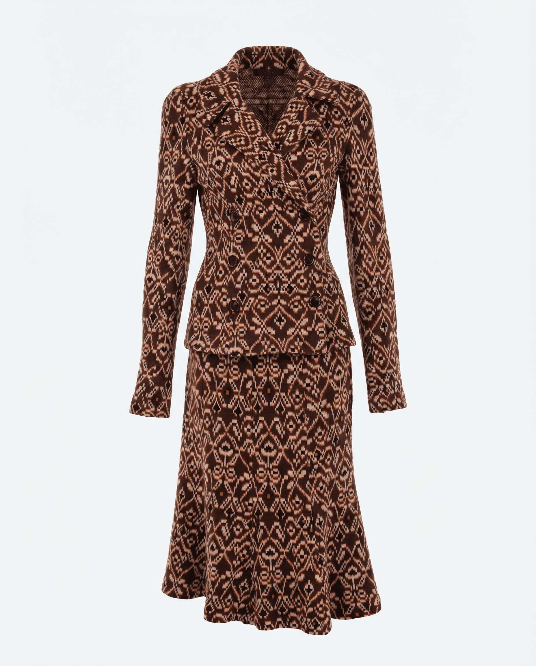 1999 Geometric Knit Two-Piece Set – Diane von Furstenberg Era.