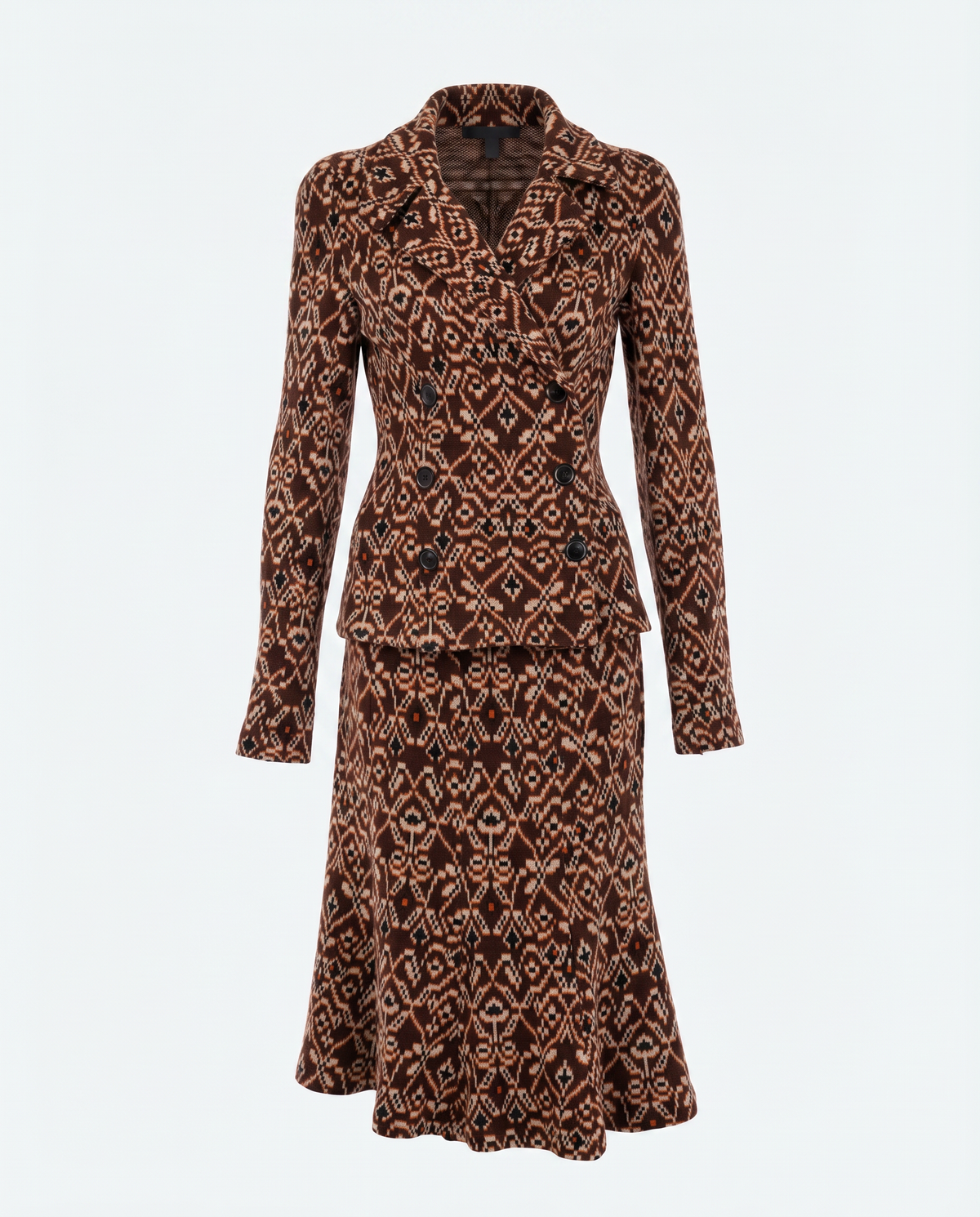 1999 Geometric Knit Two-Piece Set – Diane von Furstenberg Era.