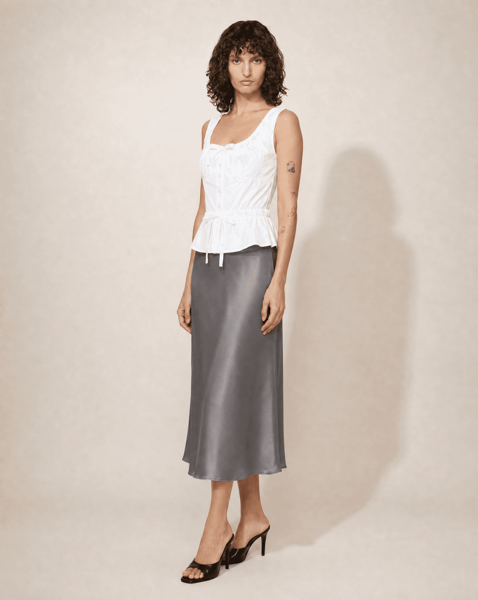ARCHIVAL Early 2000s Gathered Peplum Cotton Top – Prada
