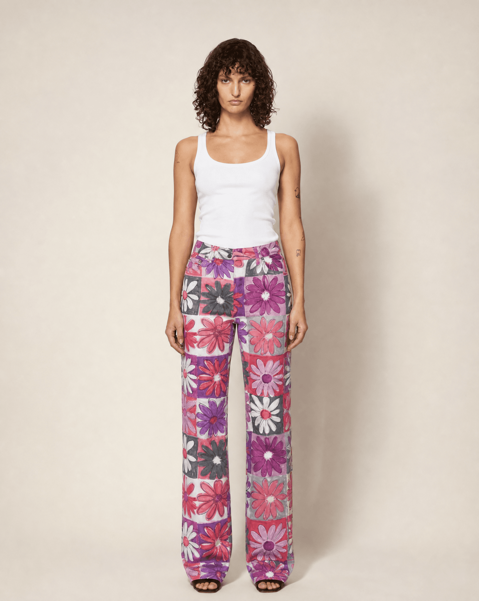 Vintage Moschino Cheap and Chic Floral Print Stretch Trousers, Late 1990s–Early 2000s
