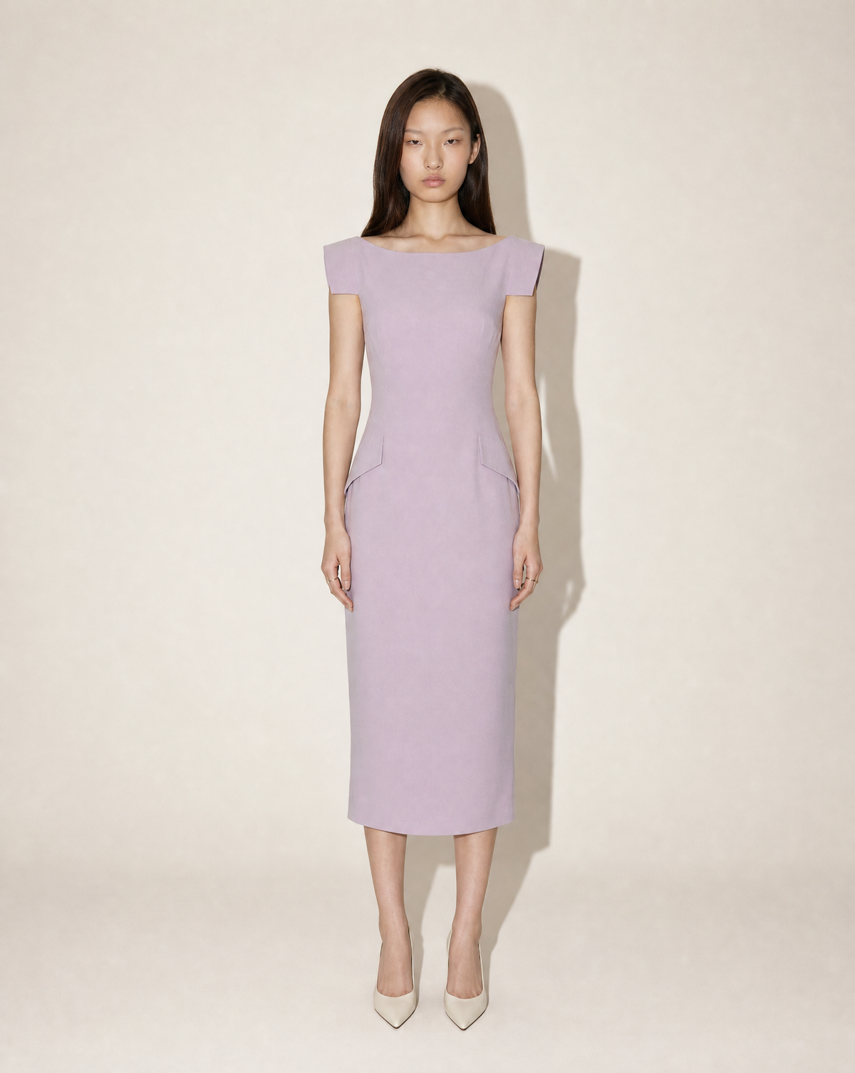 Antique Rose Shift Dress with Sculptural Pockets, F/W 1999
