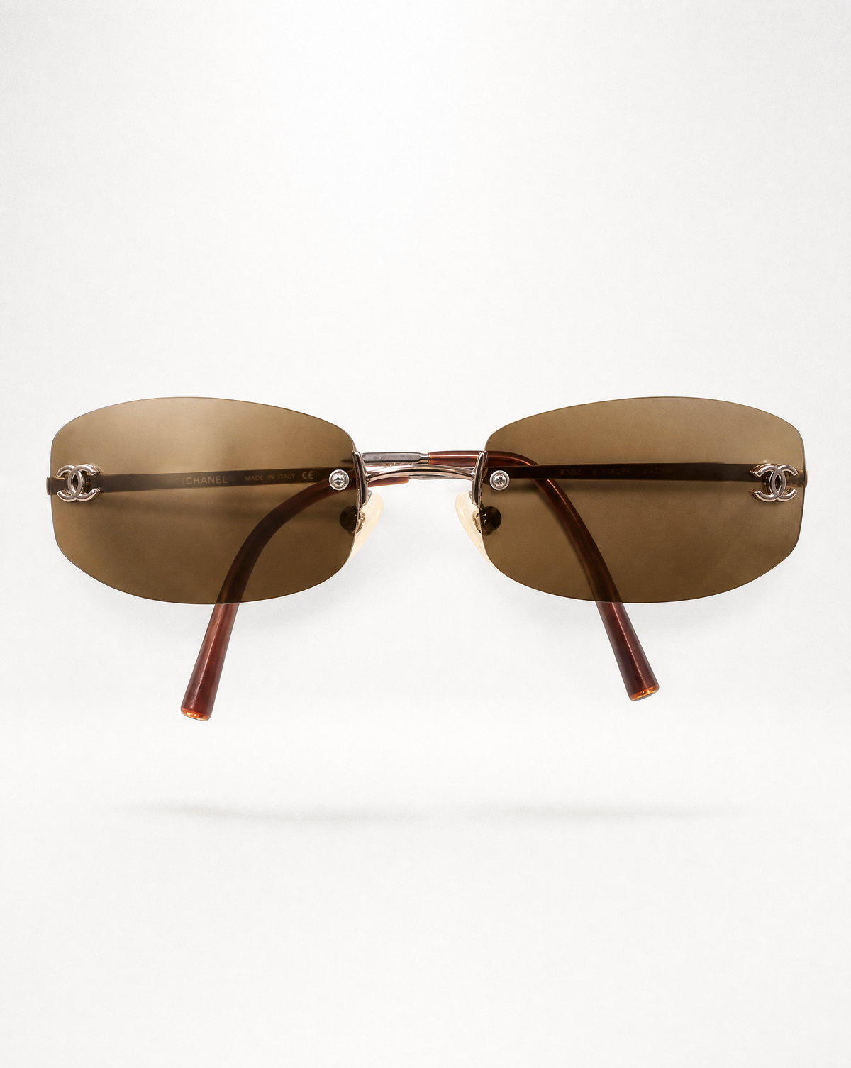 Collector Piece c.2001–2003 Karl Lagerfeld for Chanel 4017 Rimless CC Gradient Sunglasses.