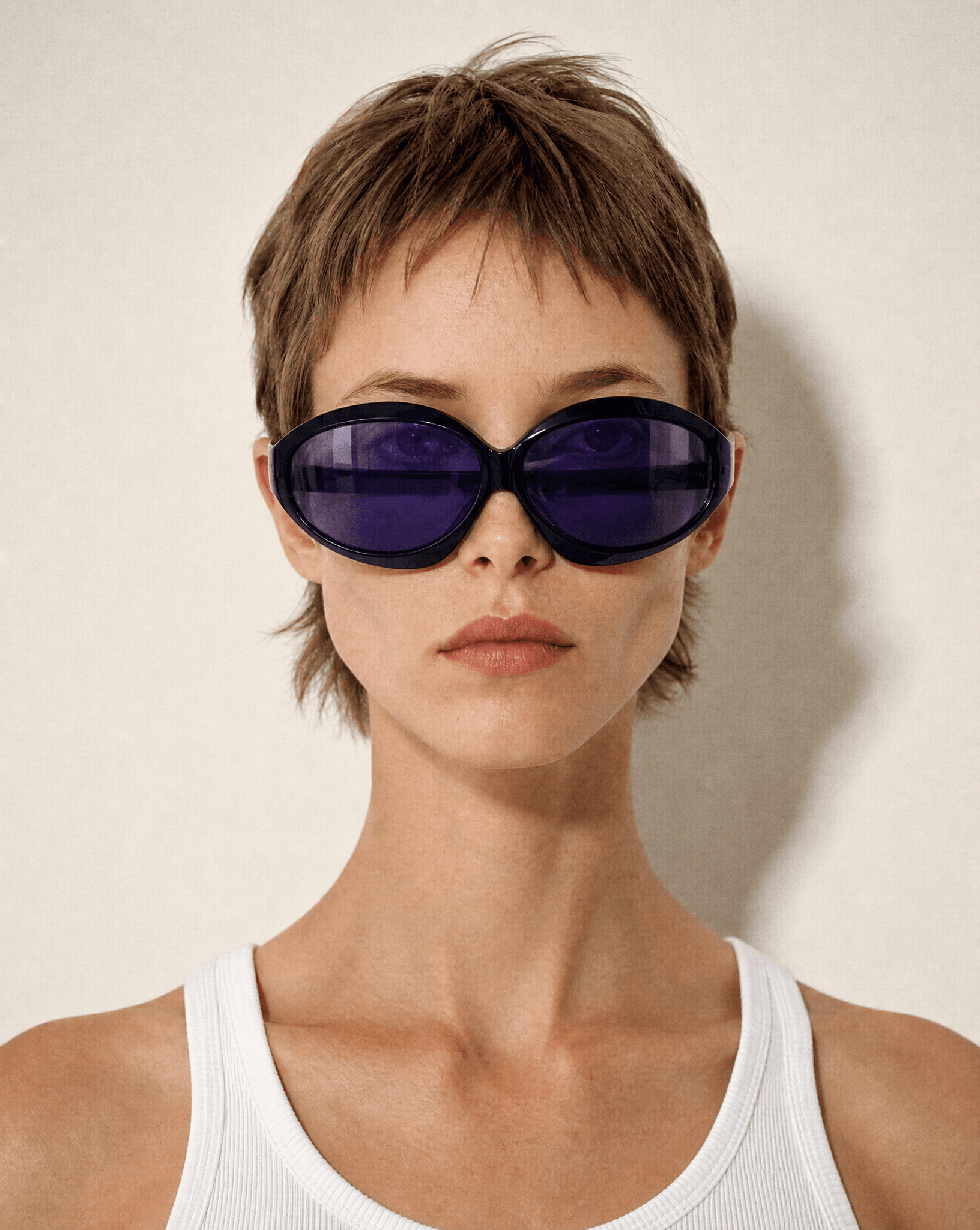 Rare 1990s Vintage Yves Saint Laurent Ovoid Sunglasses.