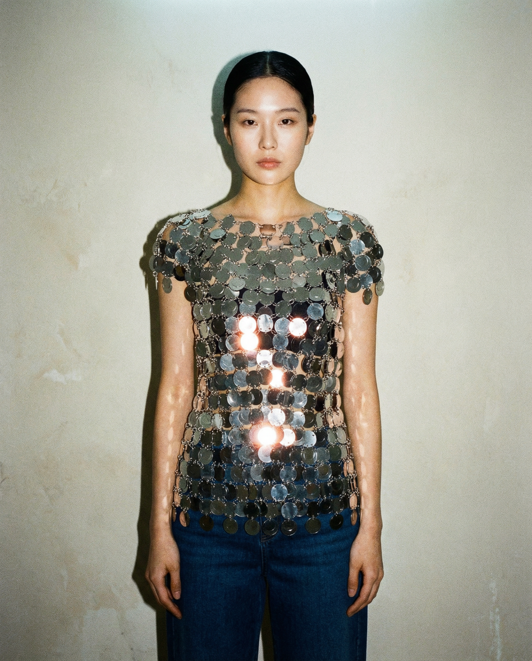 Silver Disc Chainmail Top — Era circa 1990s