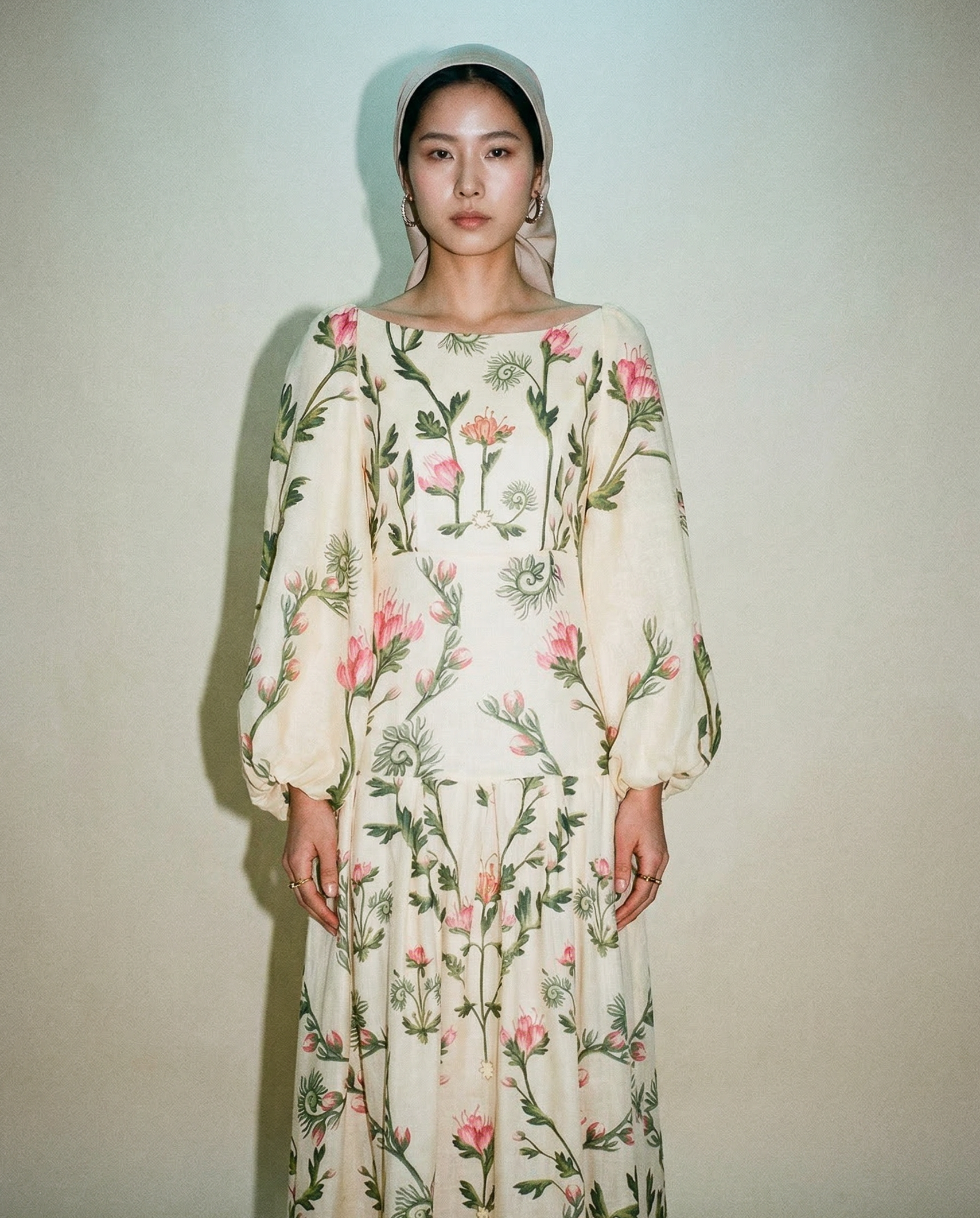 Floral Linen Midi Dress