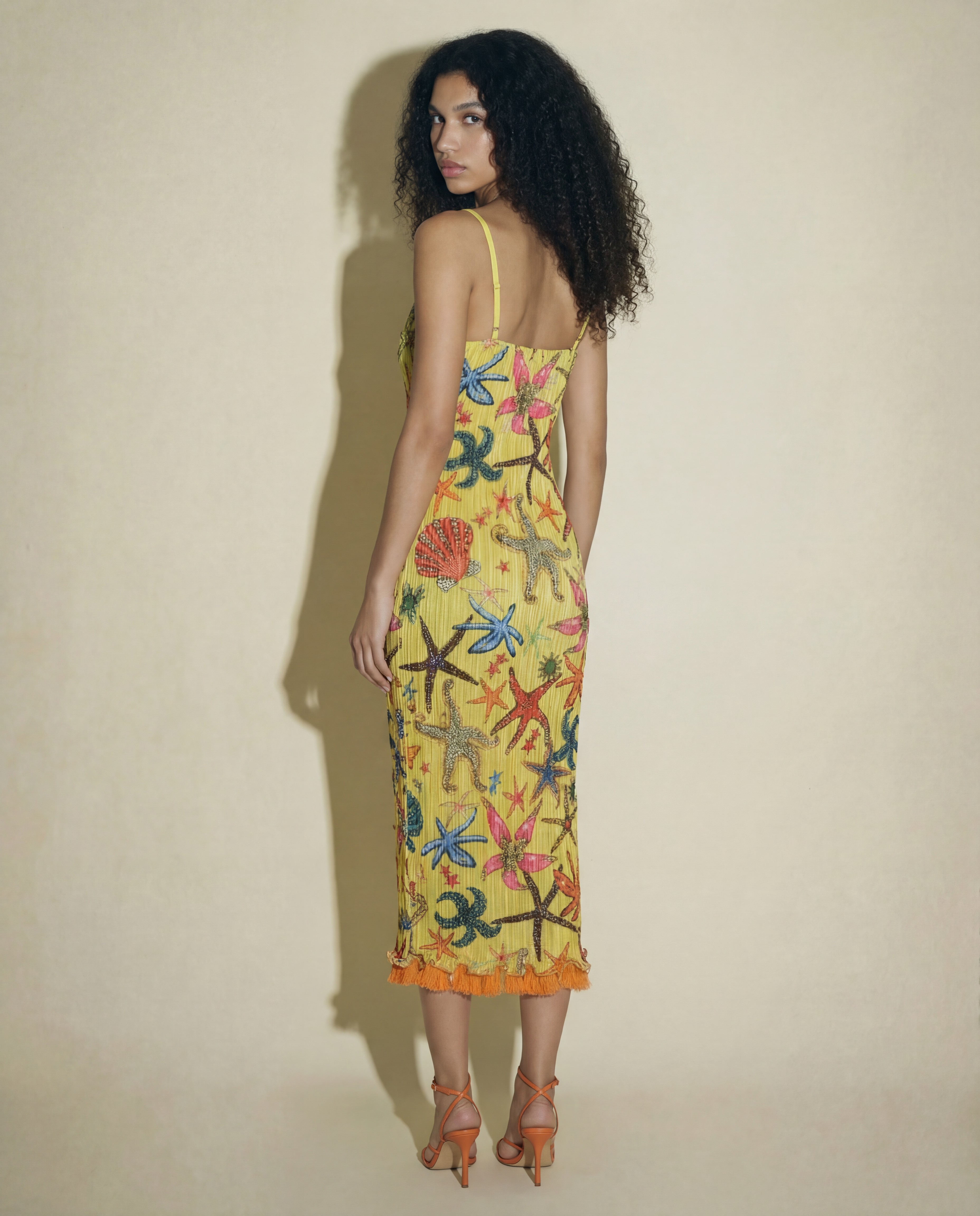 SS 2021 VERSACE – Trésor de la Mer Plissiertes Midikleid