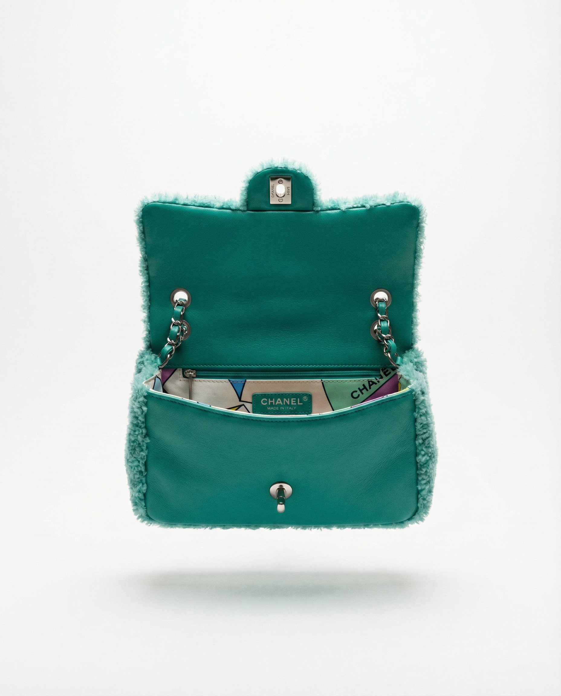 Coco Beach Terry Cloth Flap Bag — Quilted Chain Shoulder Silhouette