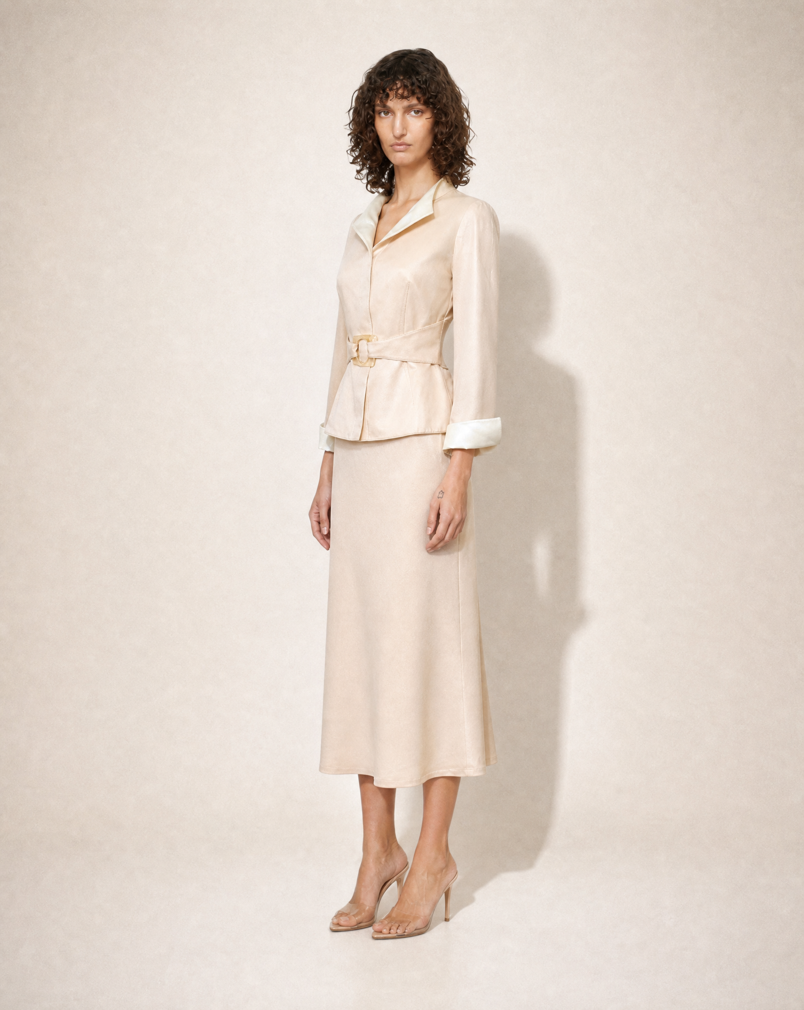 Maxikleid aus Seide mit Rüschen "Mercy"