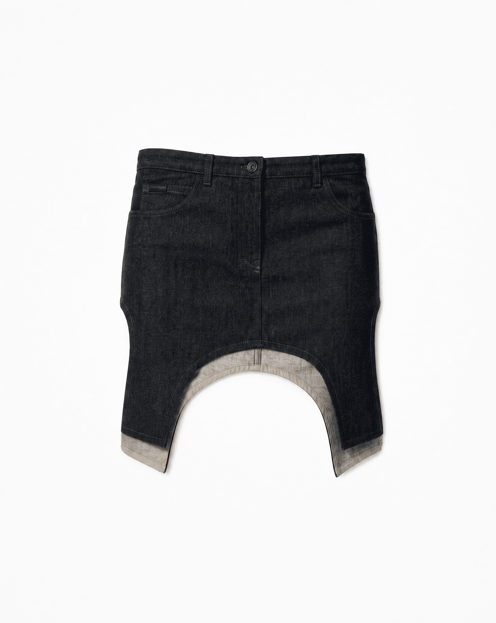 Courrèges Cut-Out Denim Mini Skirt, 2020s.