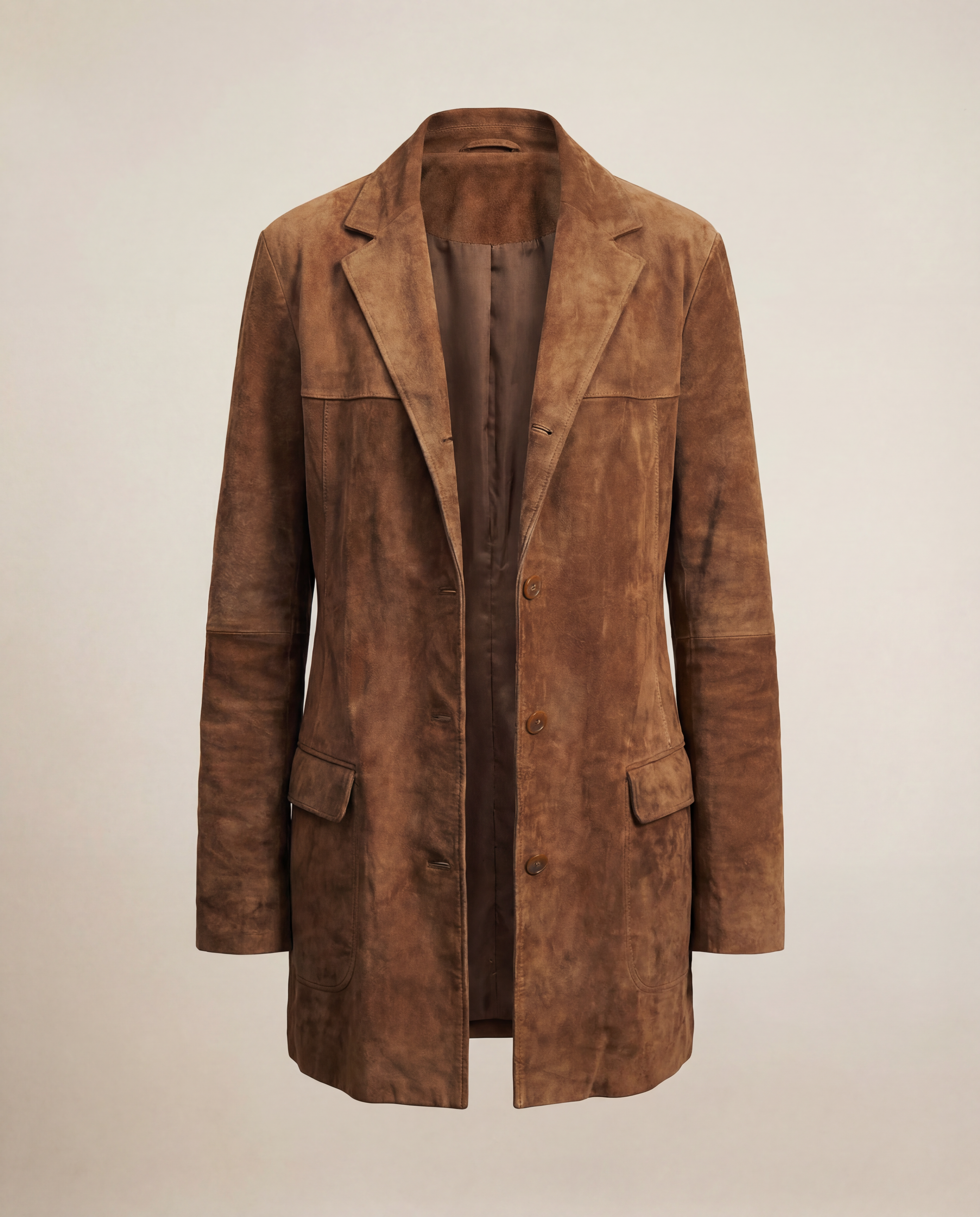 Suede Tailored Jacket — Relaxed 1990s Silhouette