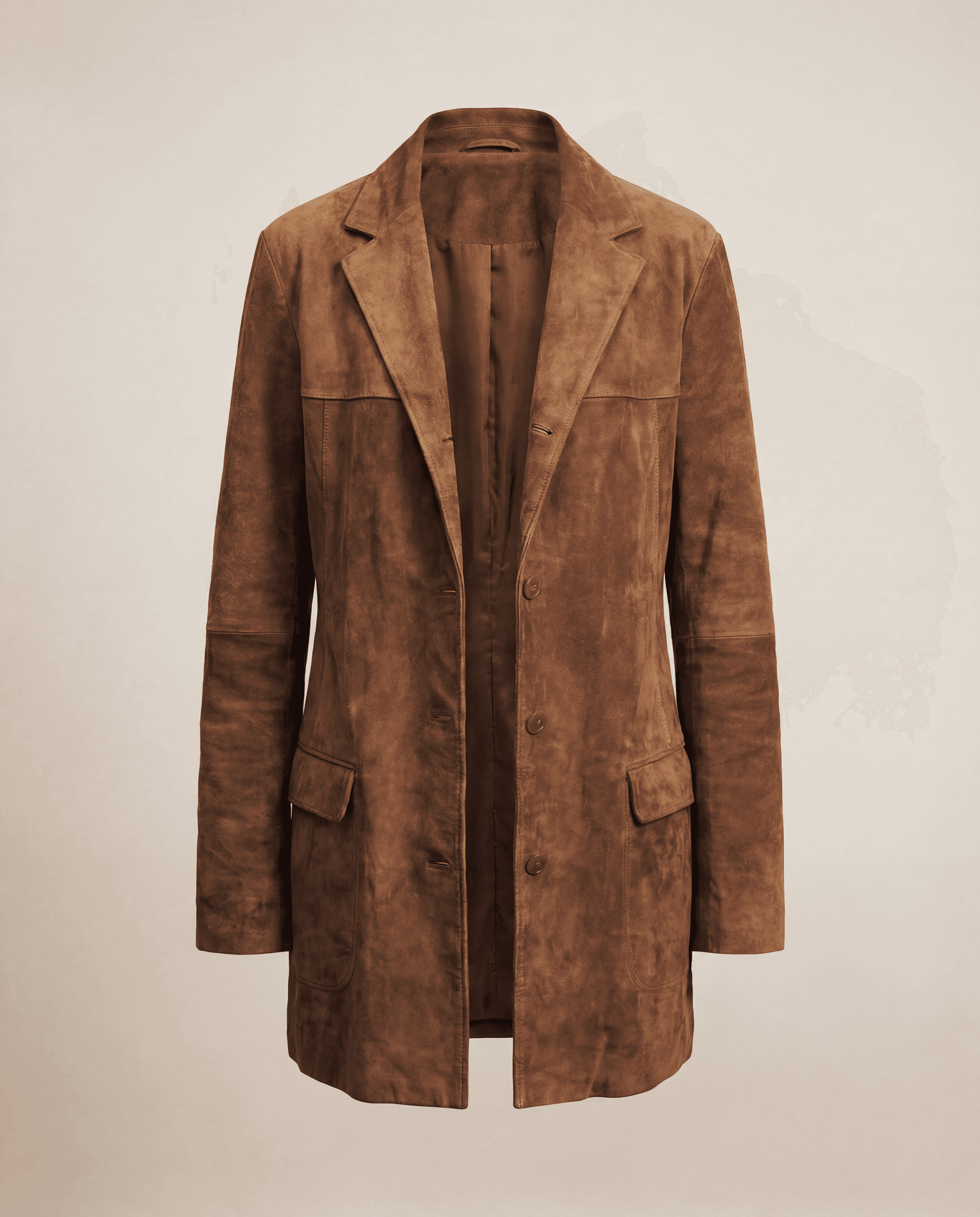Archival 1990s Minimalist Suede Tailored Jacket – Rich Brown.