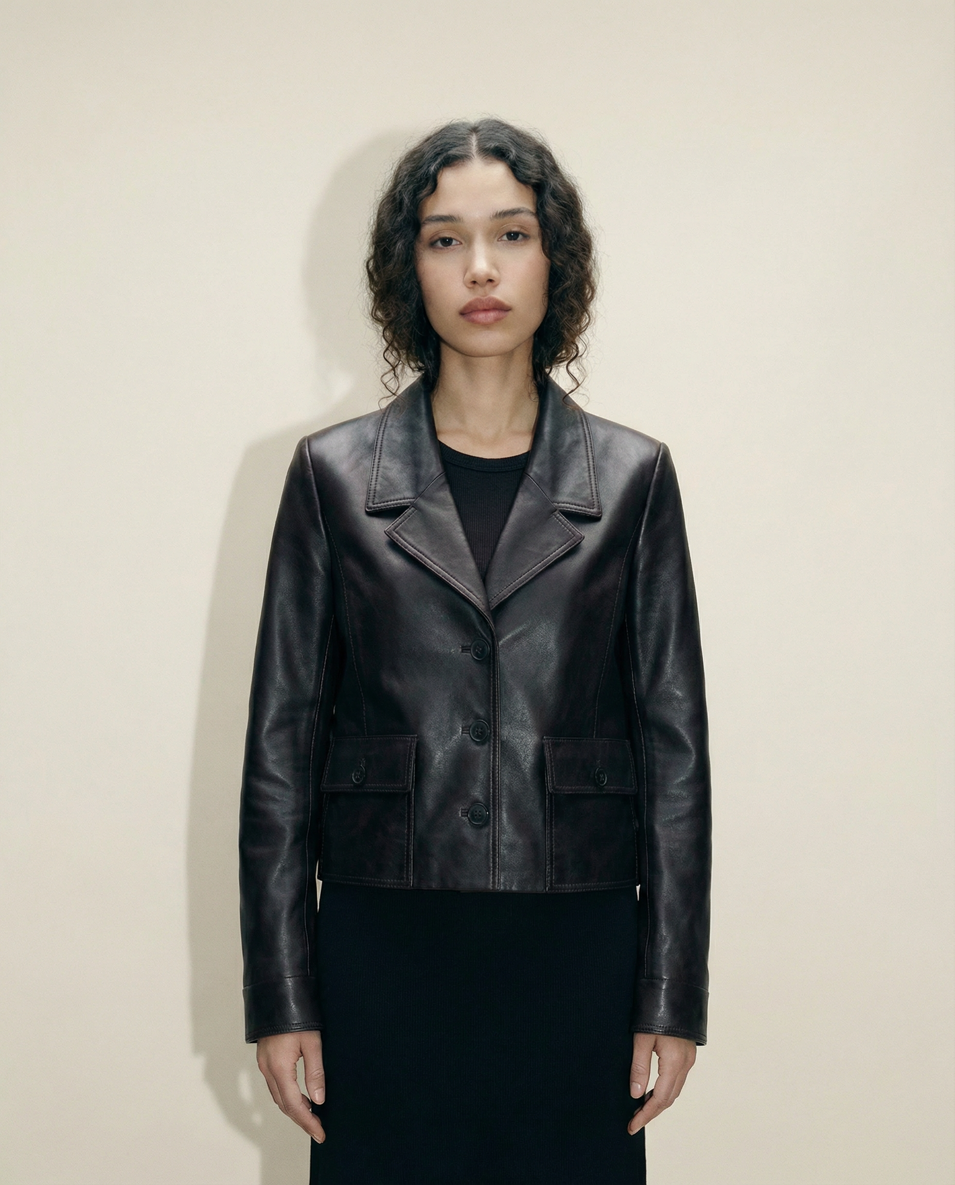 Leather Utility Jacket with Flap Pockets — Era Contemporary