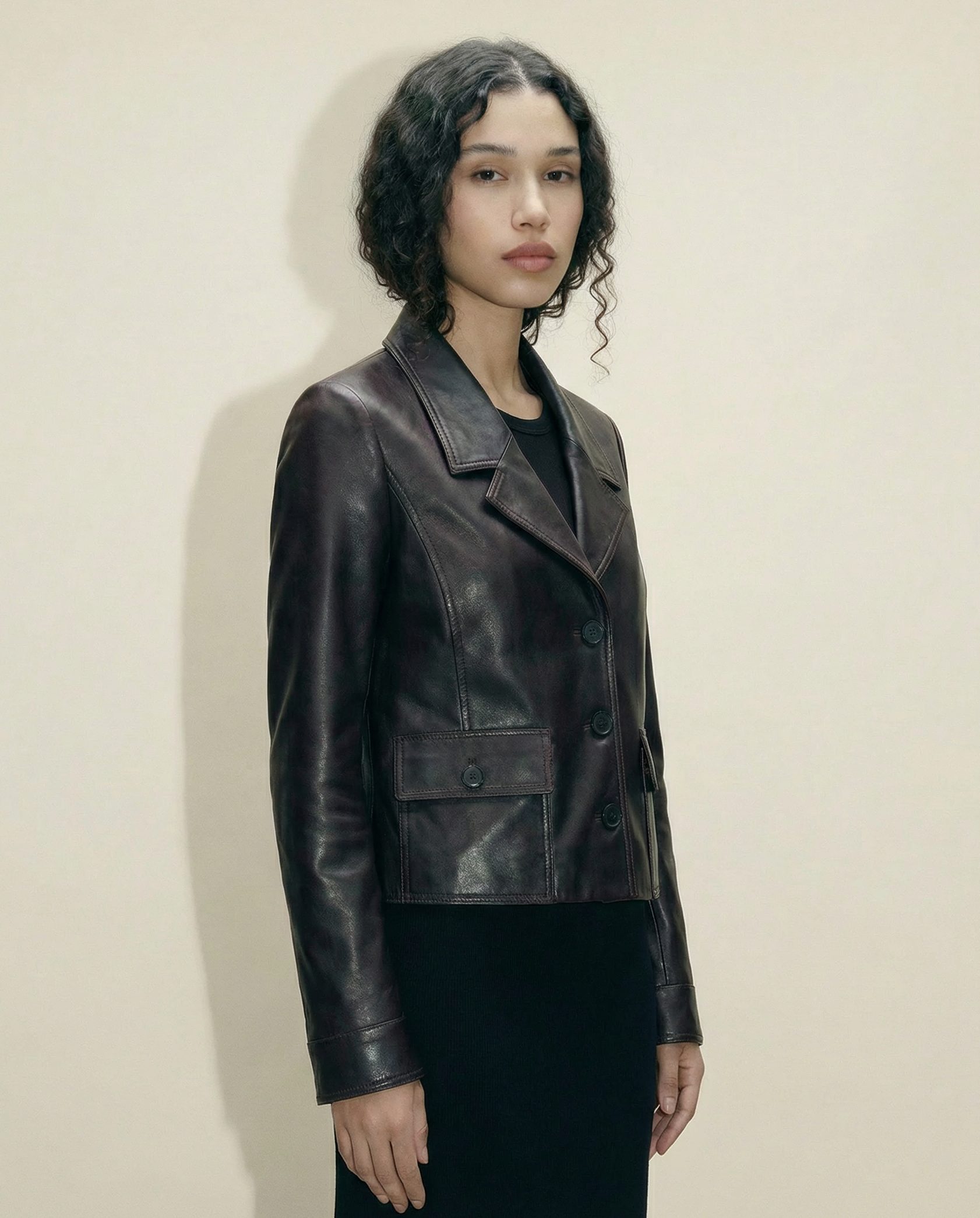 Leather Utility Jacket with Flap Pockets — Era Contemporary