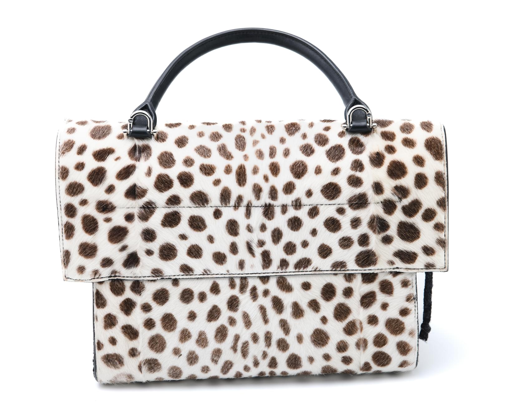 Riccardo Tisci Givenchy Horizon bag with animal print fur and architectural silhouette