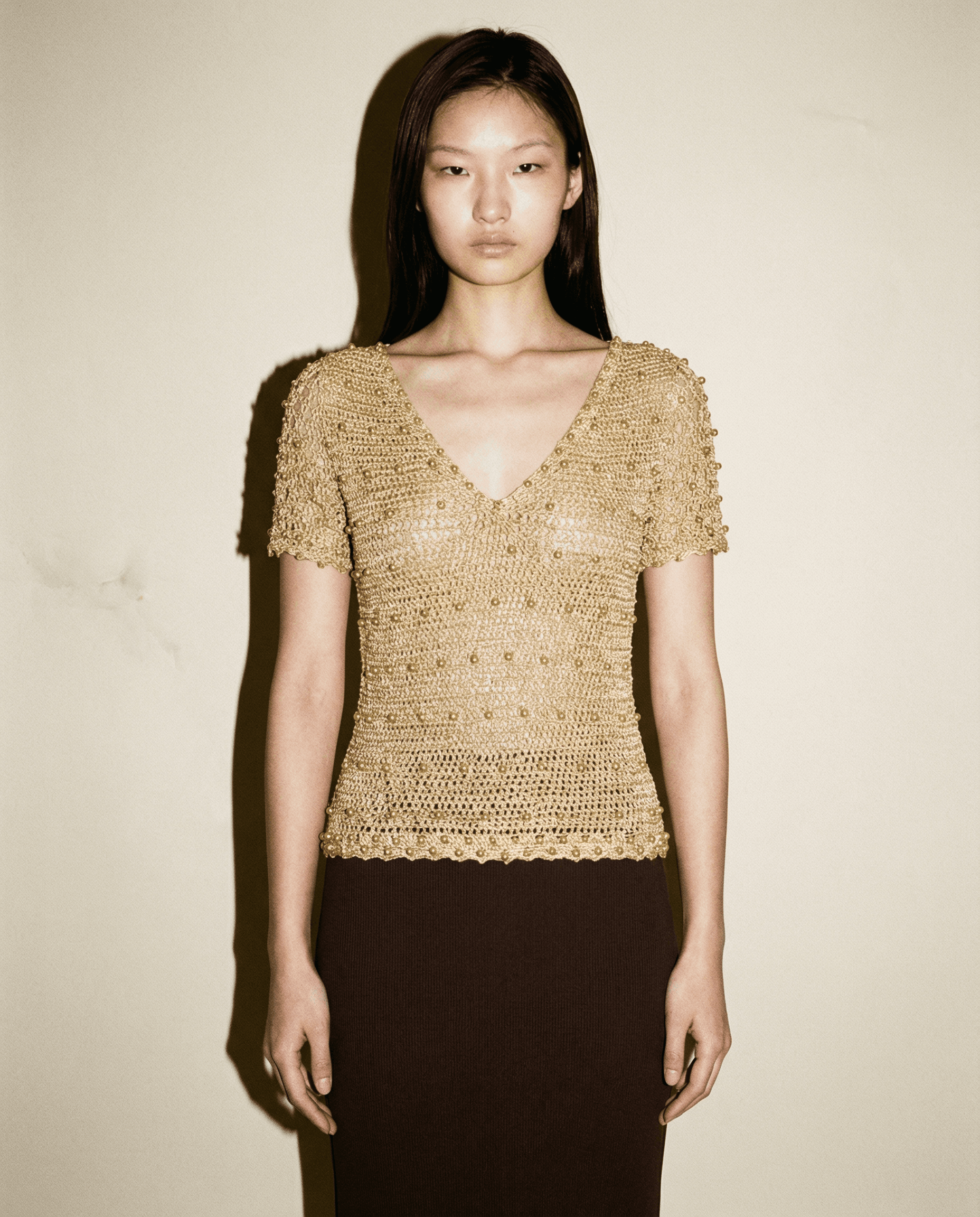 Loris Azzaro 1970s Lurex Beaded Top mezzanotte rental and resale vintage