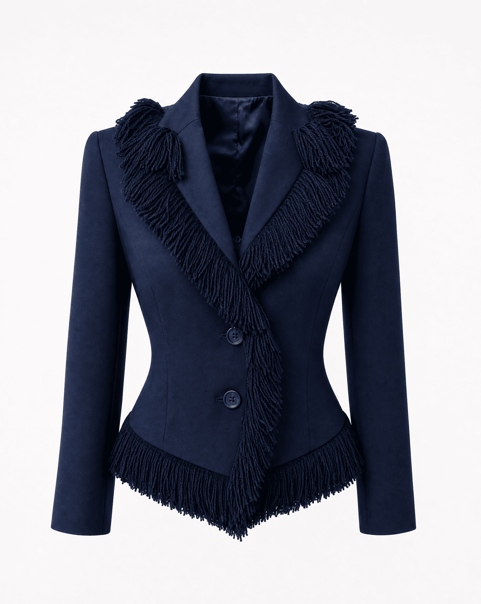 Vintage Moschino tailored jacket with textured fringe detailing