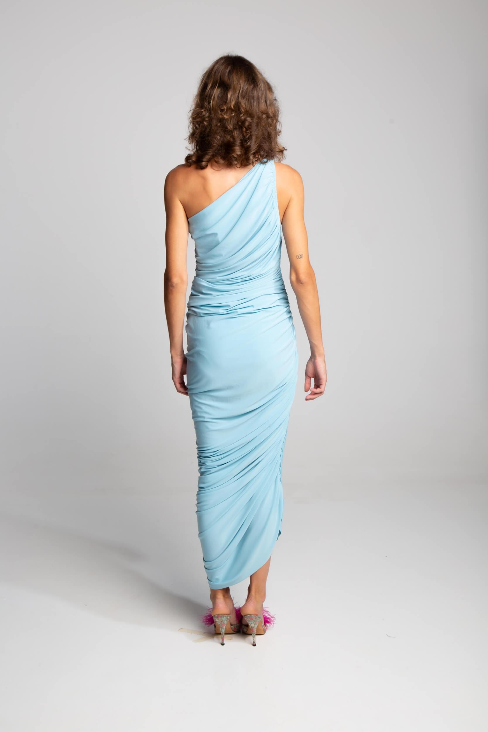 Norma Kamali occasion dress with signature Diana silhouette