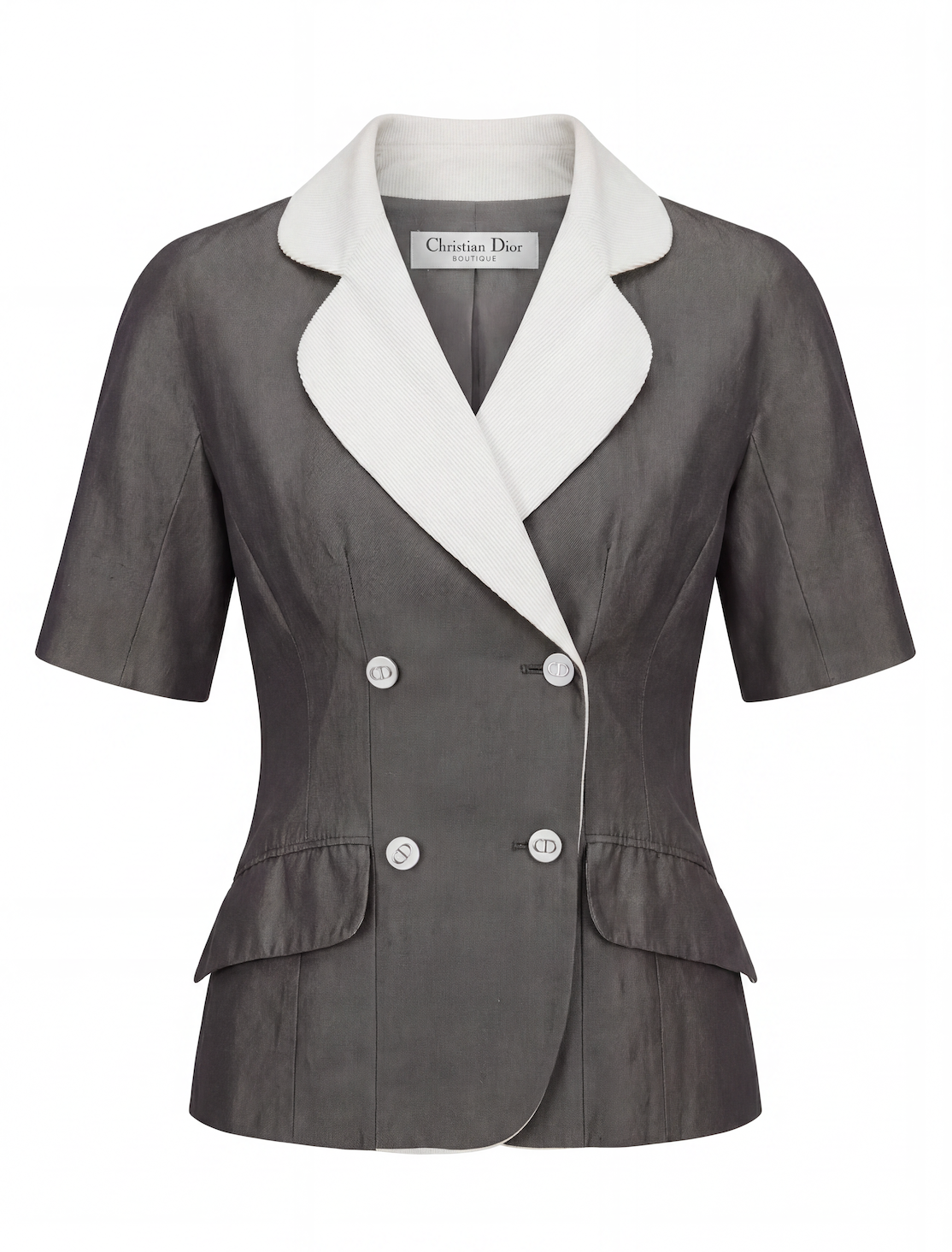 ARCHIVAL SS 2005 "New Look" Contrast Lapel Blouse – John Galliano for Dior