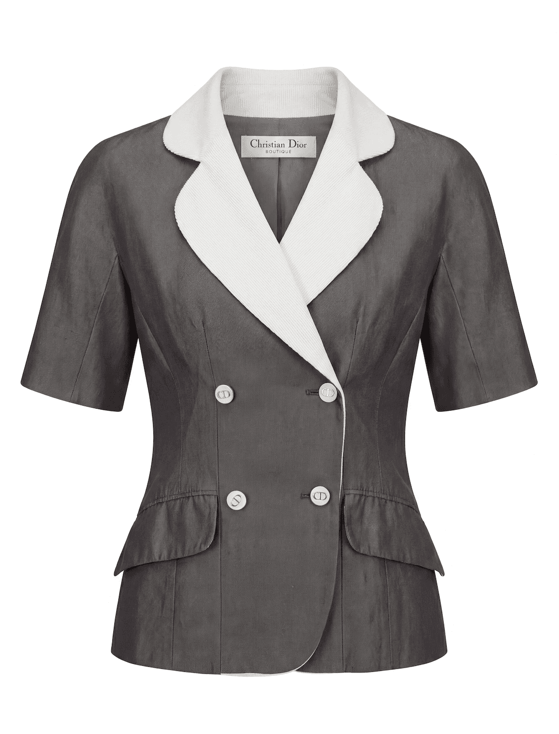 ARCHIVAL SS 2005 "New Look" Contrast Lapel Blouse – John Galliano for Dior.