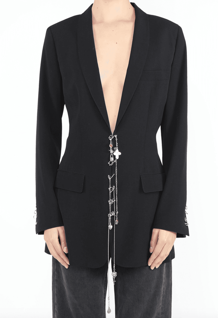 RARE SS 2003 Adorned Shawl Blazer.