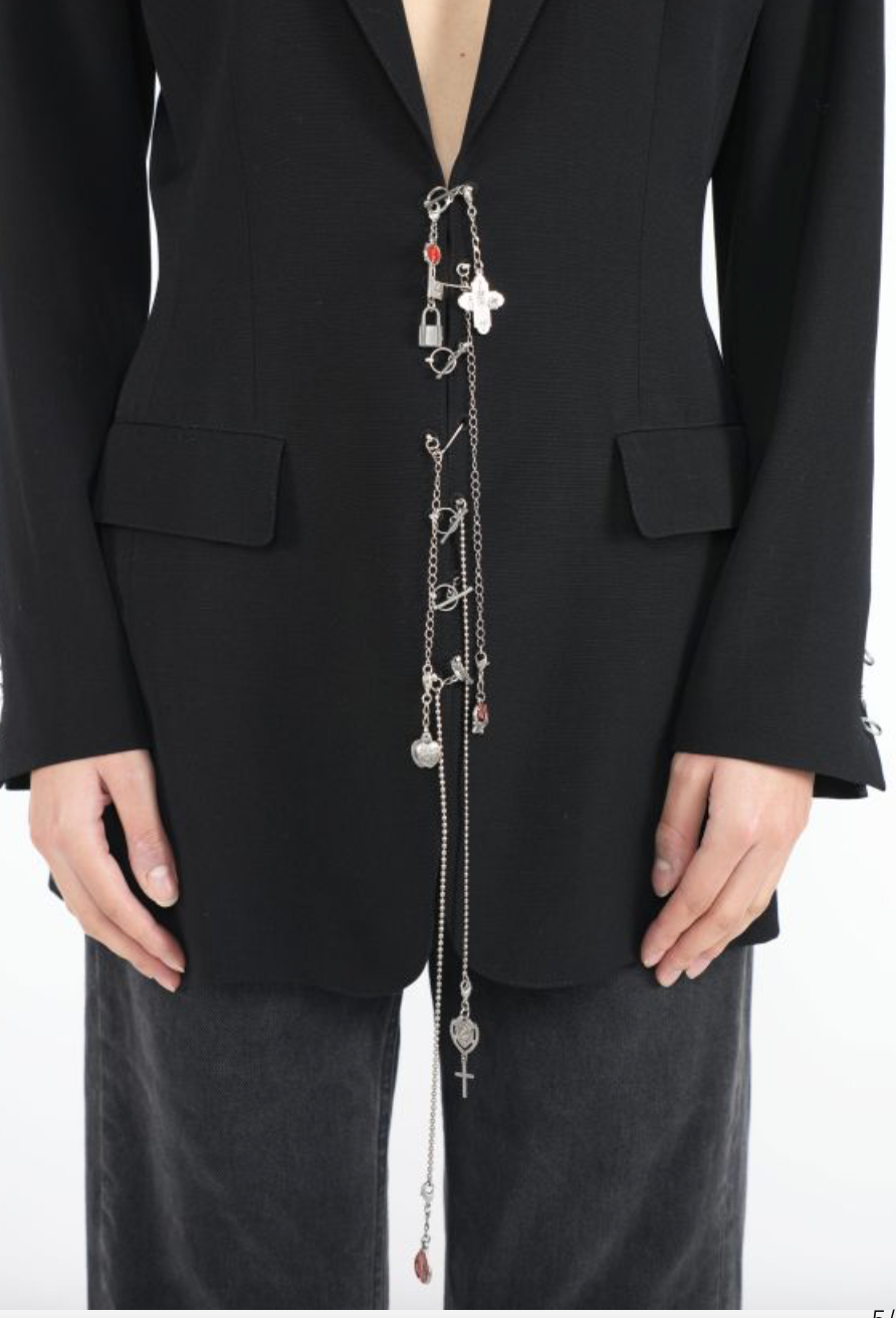 Chaqueta sin cuello texturizada de finales de los 90 a principios de los 2000