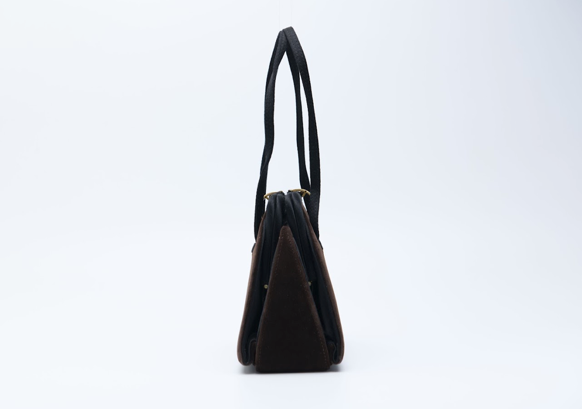 Fendi SAS velvet handbag with gold hardware and classic frame closure archival piece