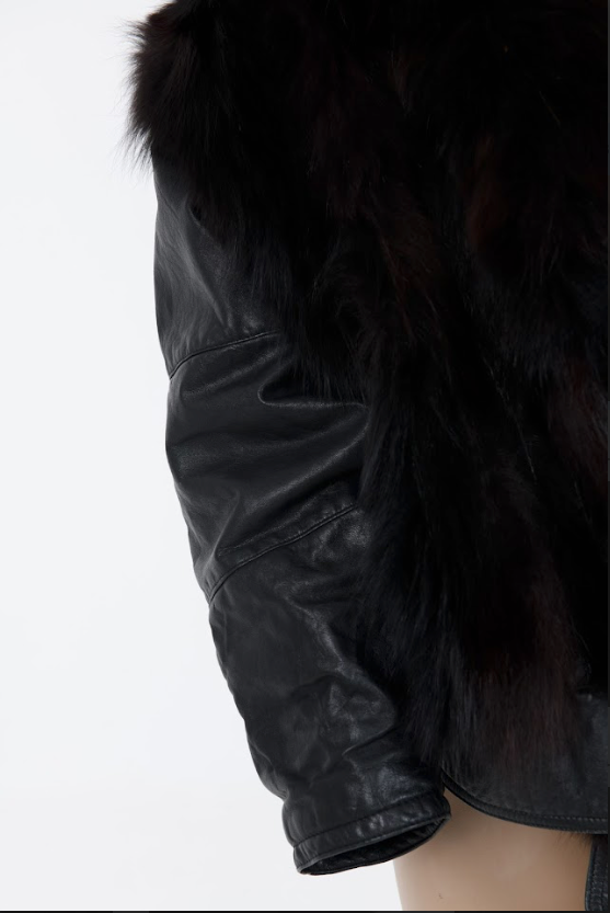Leather & Fur Jacket — Oversized 80s Statement Silhouette