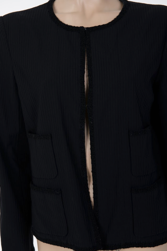 Karl Lagerfeld Chanel jacket with ribbed texture and classic fit