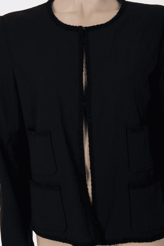 Karl Lagerfeld Chanel jacket with ribbed texture and classic fit