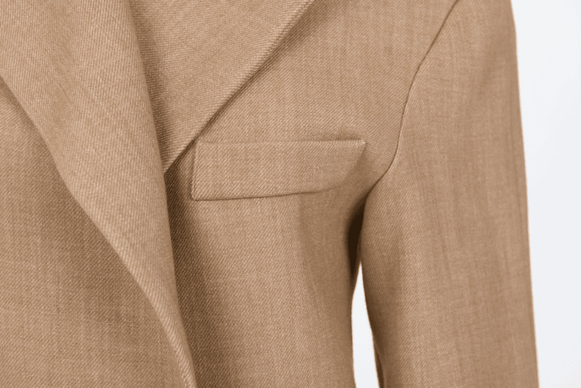Tailored fitted blazer in beige with notched lapel