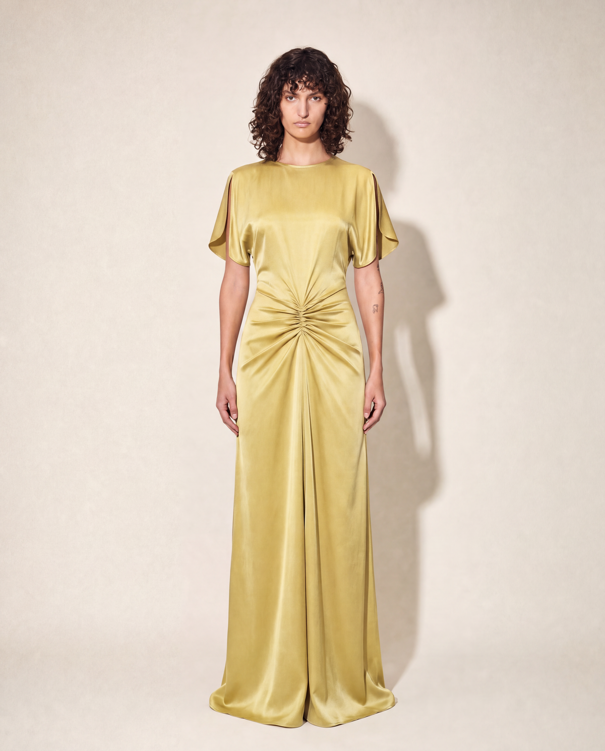 Victoria Beckham SS2023 Gathered Satin Gown mezzanotte platform for designer rental and resale europe