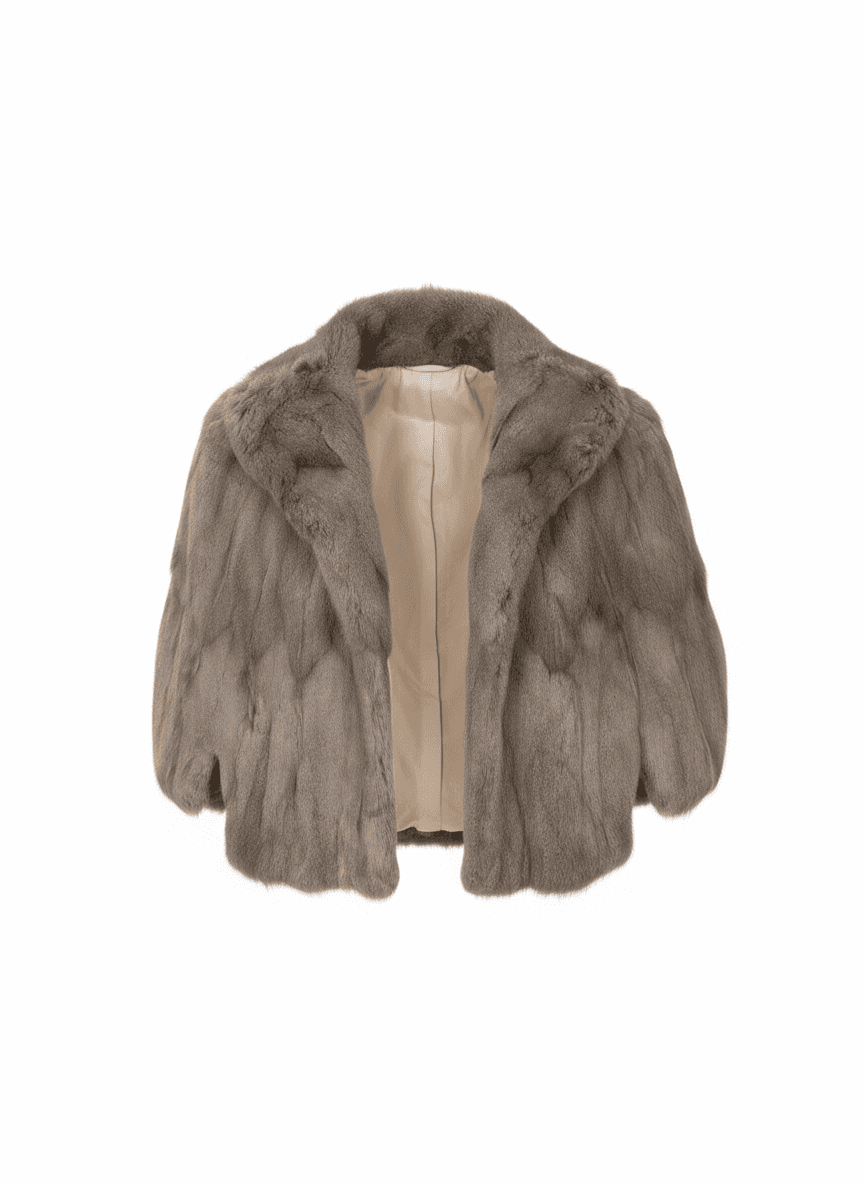Williams Furs mink jacket with soft grey brown tones and 3/4 sleeves vintage outerwear mezzanotte