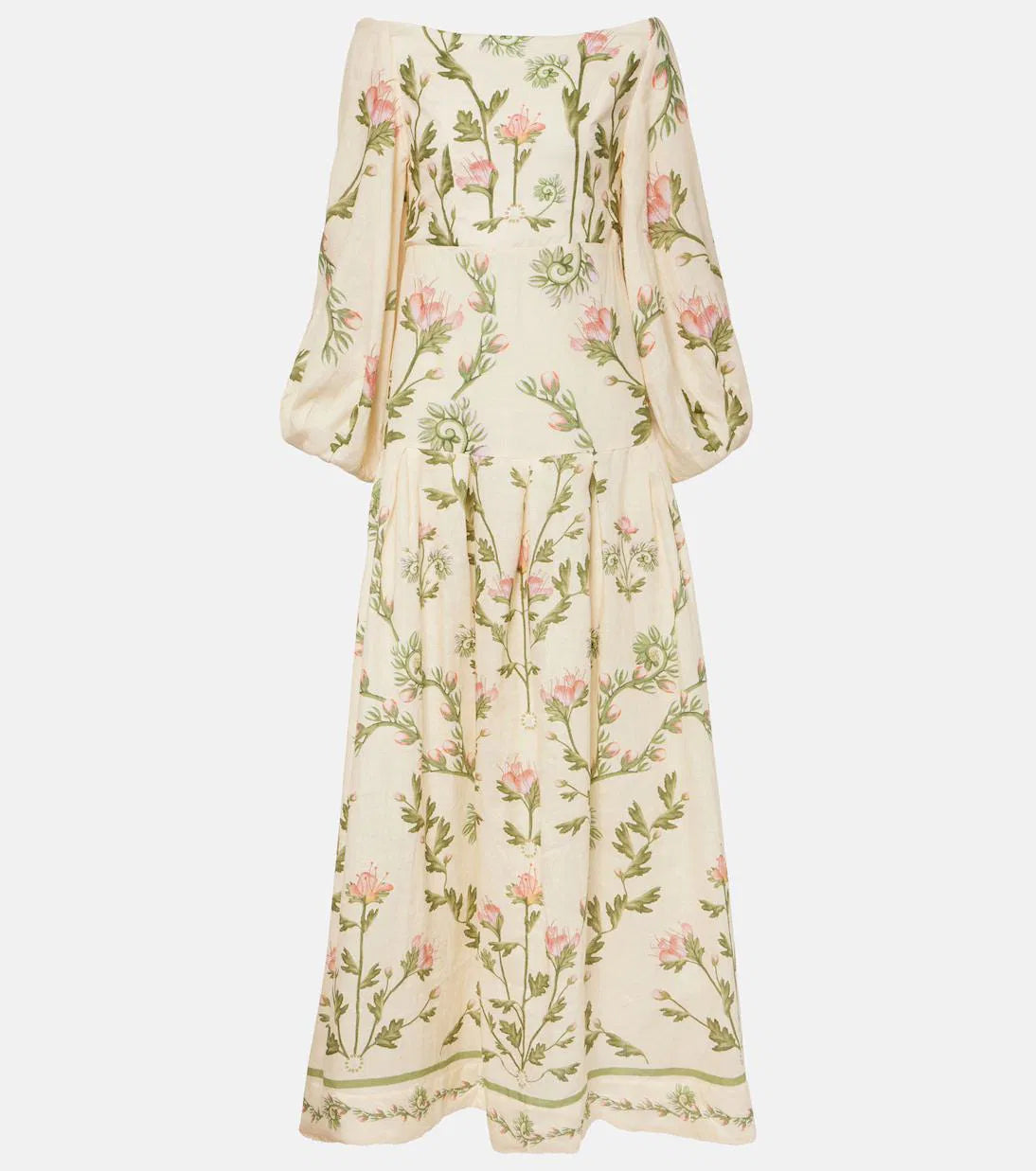 Floral Linen Midi Dress