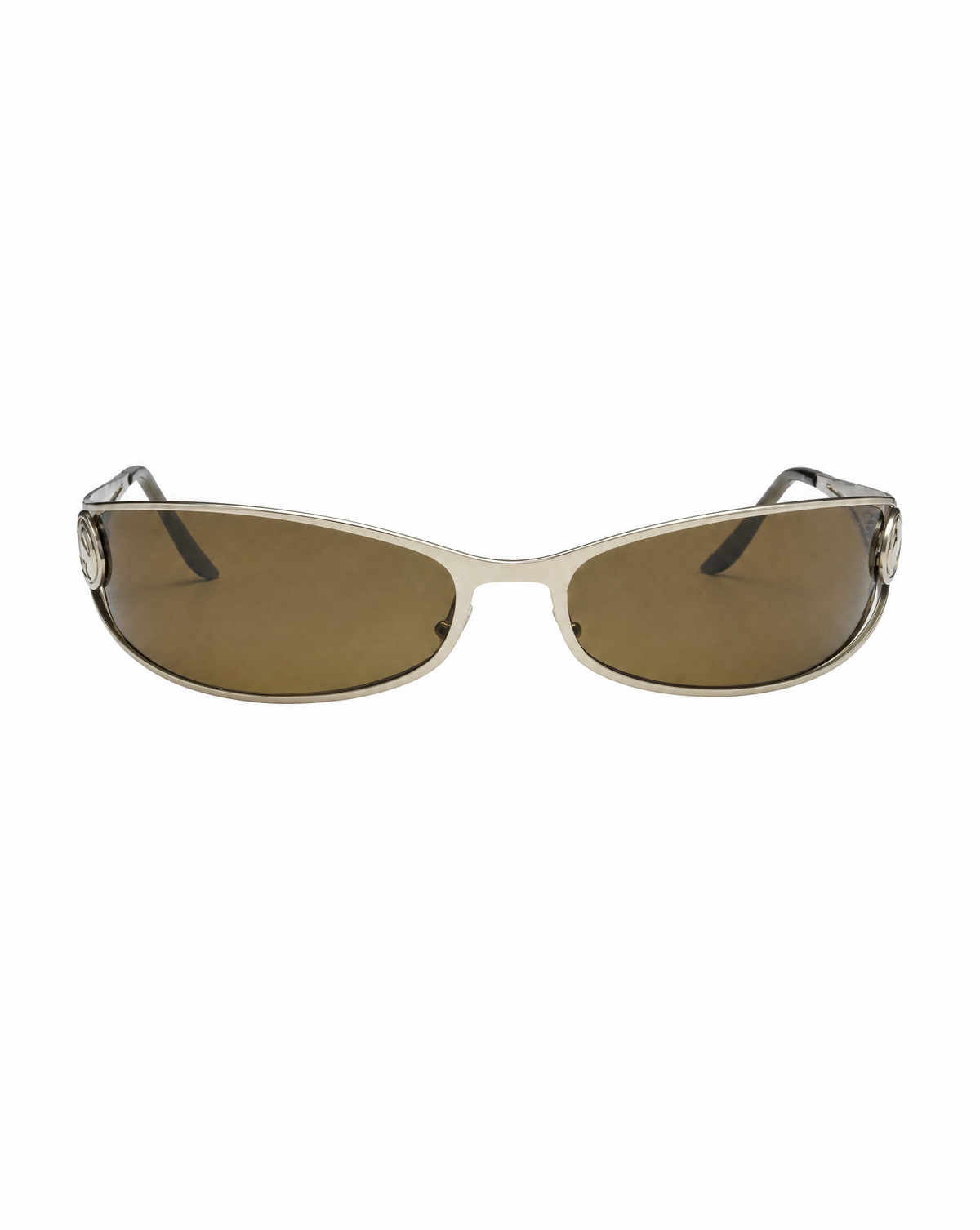 Side view showing the detailed J'Adore Dior logo plate on the archival sunglasses.