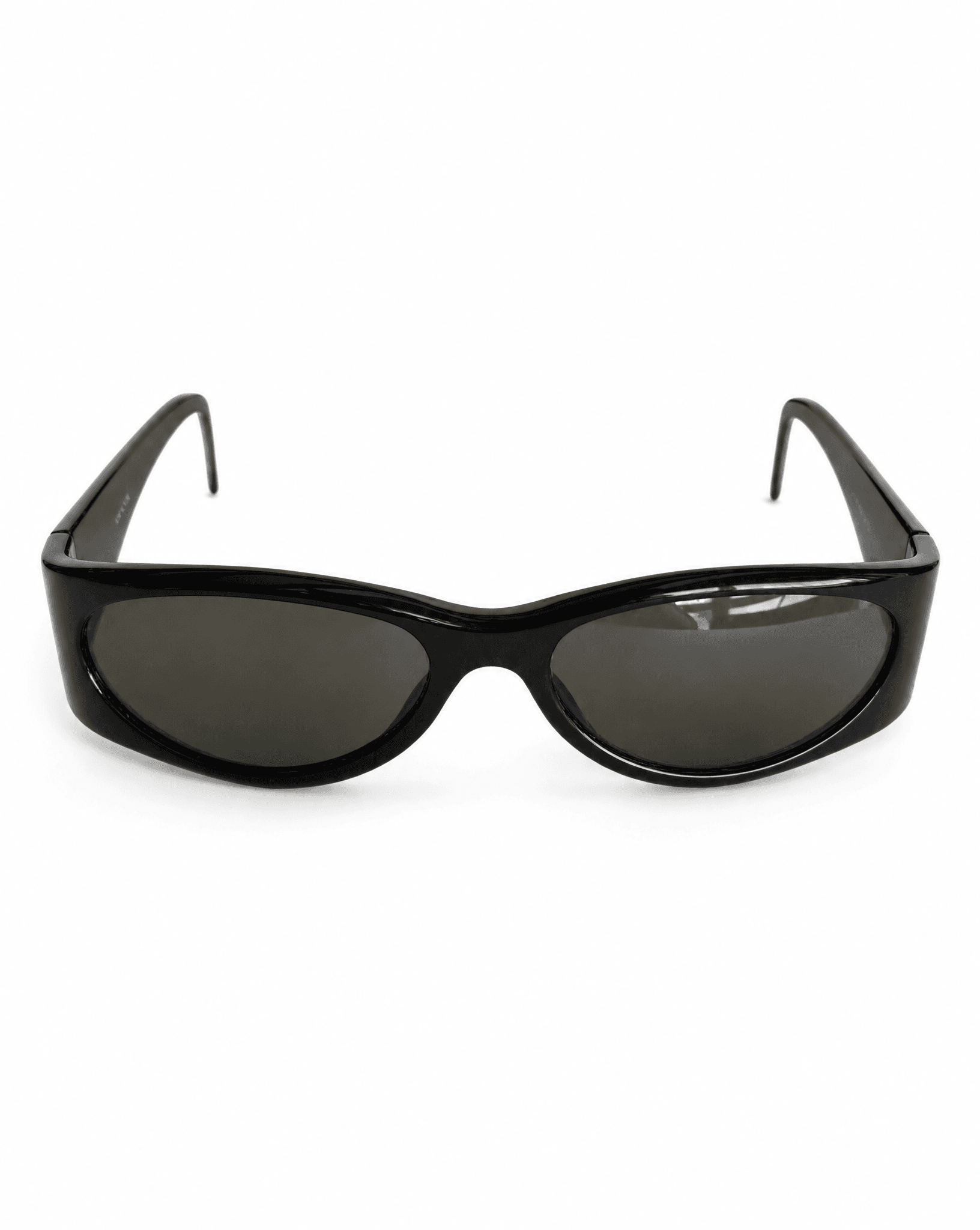 Side view showing the detailed crystal-encrusted G logo on vintage Gucci sunglasses.