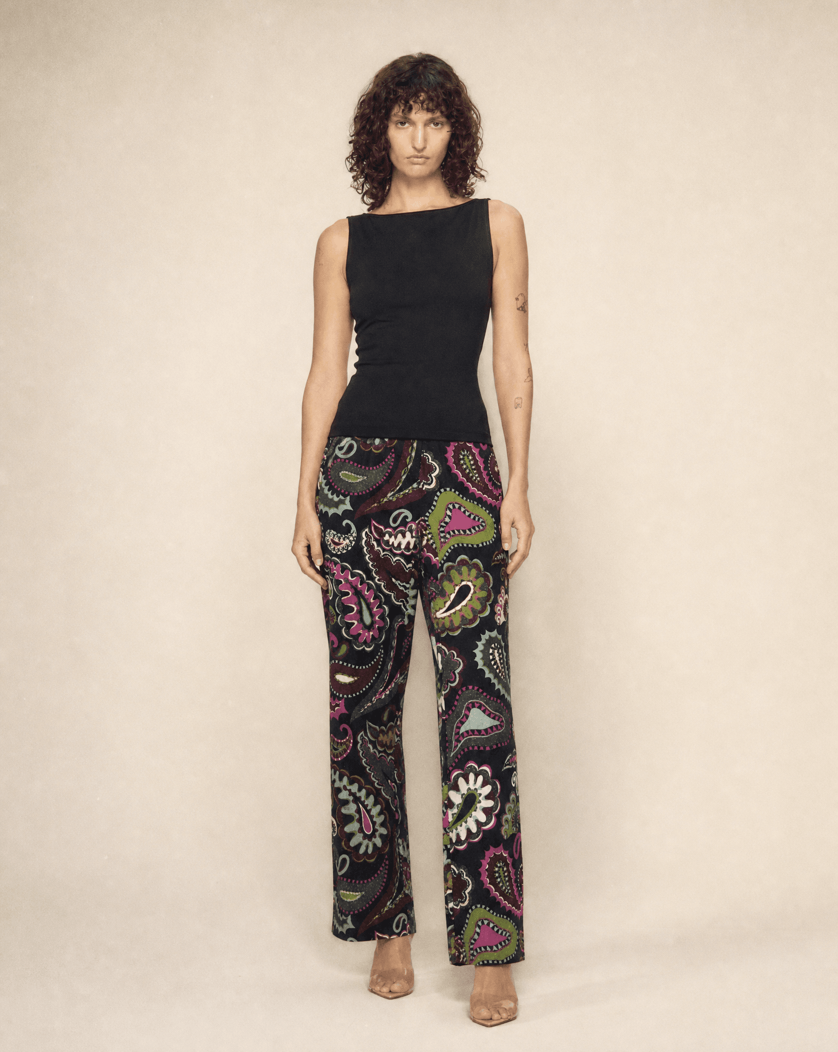 Rare 1960s Emilio Pucci paisley trousers available at Mezzanotte Madrid.