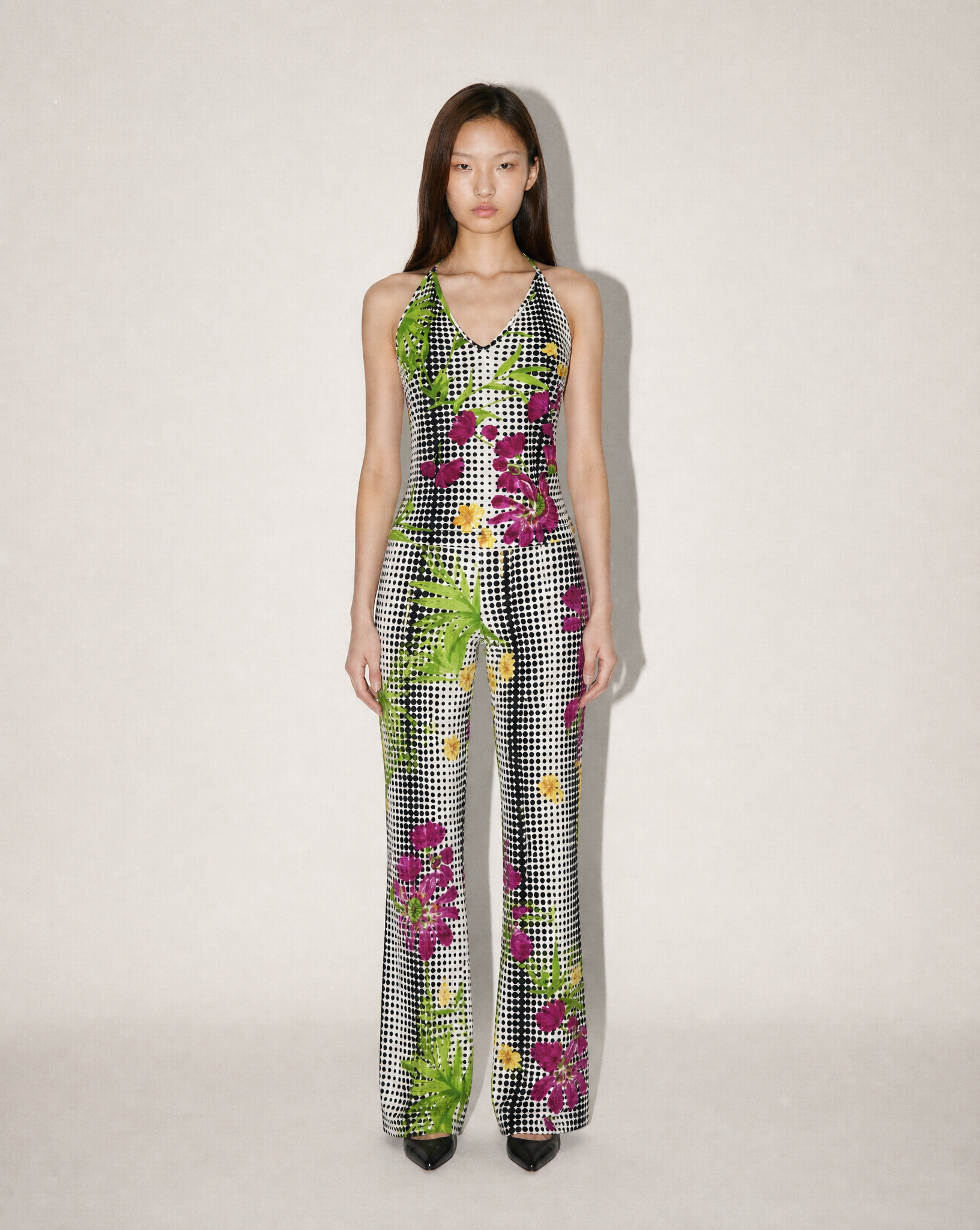 Versace La Vacanza butterfly halter jumpsuit by Dua Lipa and Donatella Versace