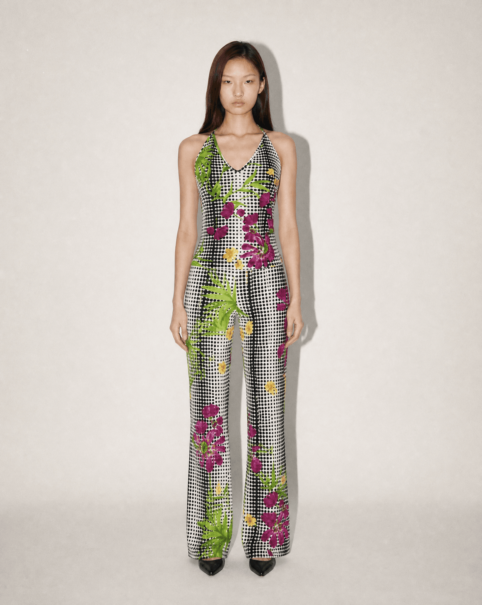 Versace La Vacanza butterfly halter jumpsuit by Dua Lipa and Donatella Versace
