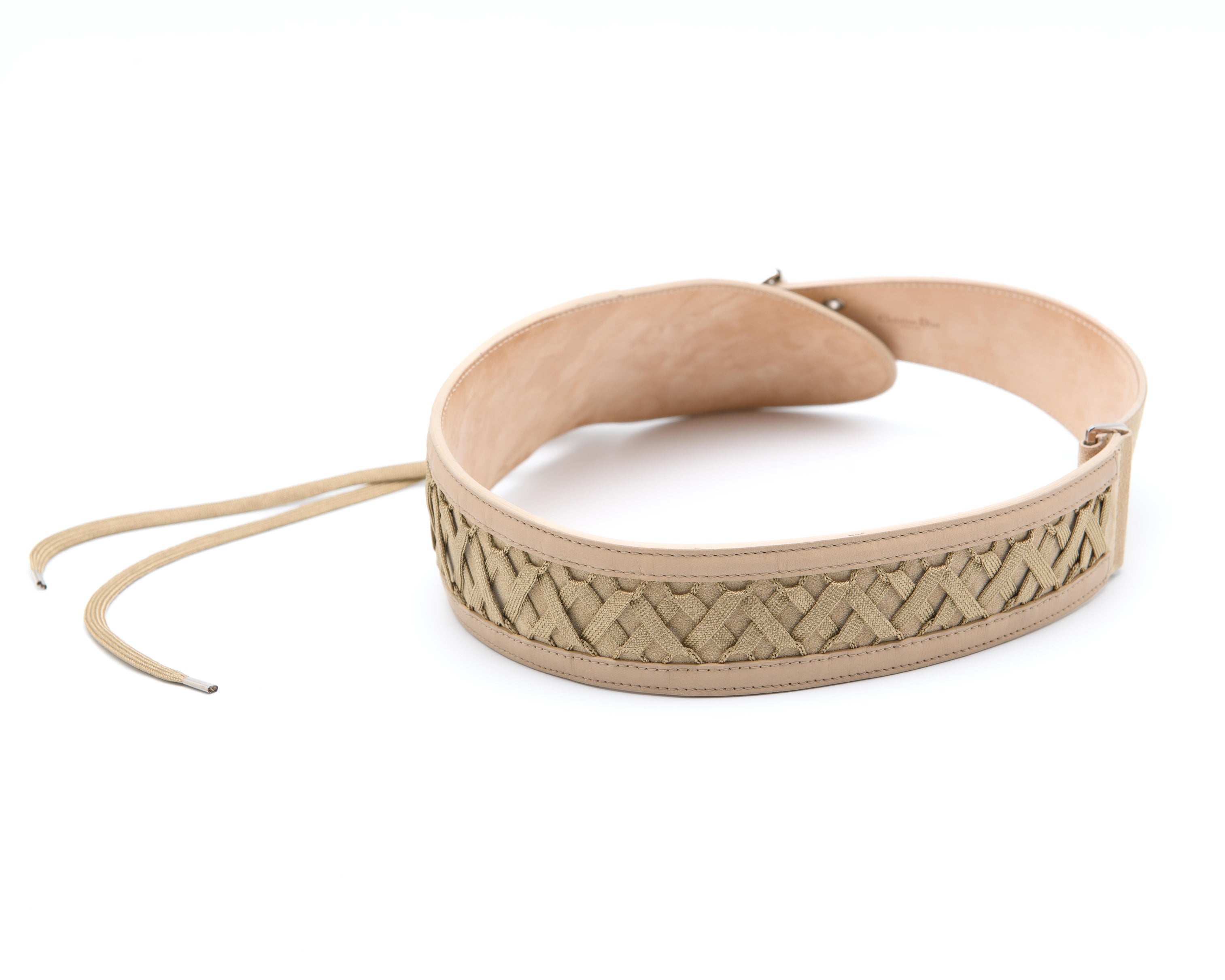 Christian Dior early 2000s corset belt with lace up detail and bold buckle | collectible Y2K designer belt
