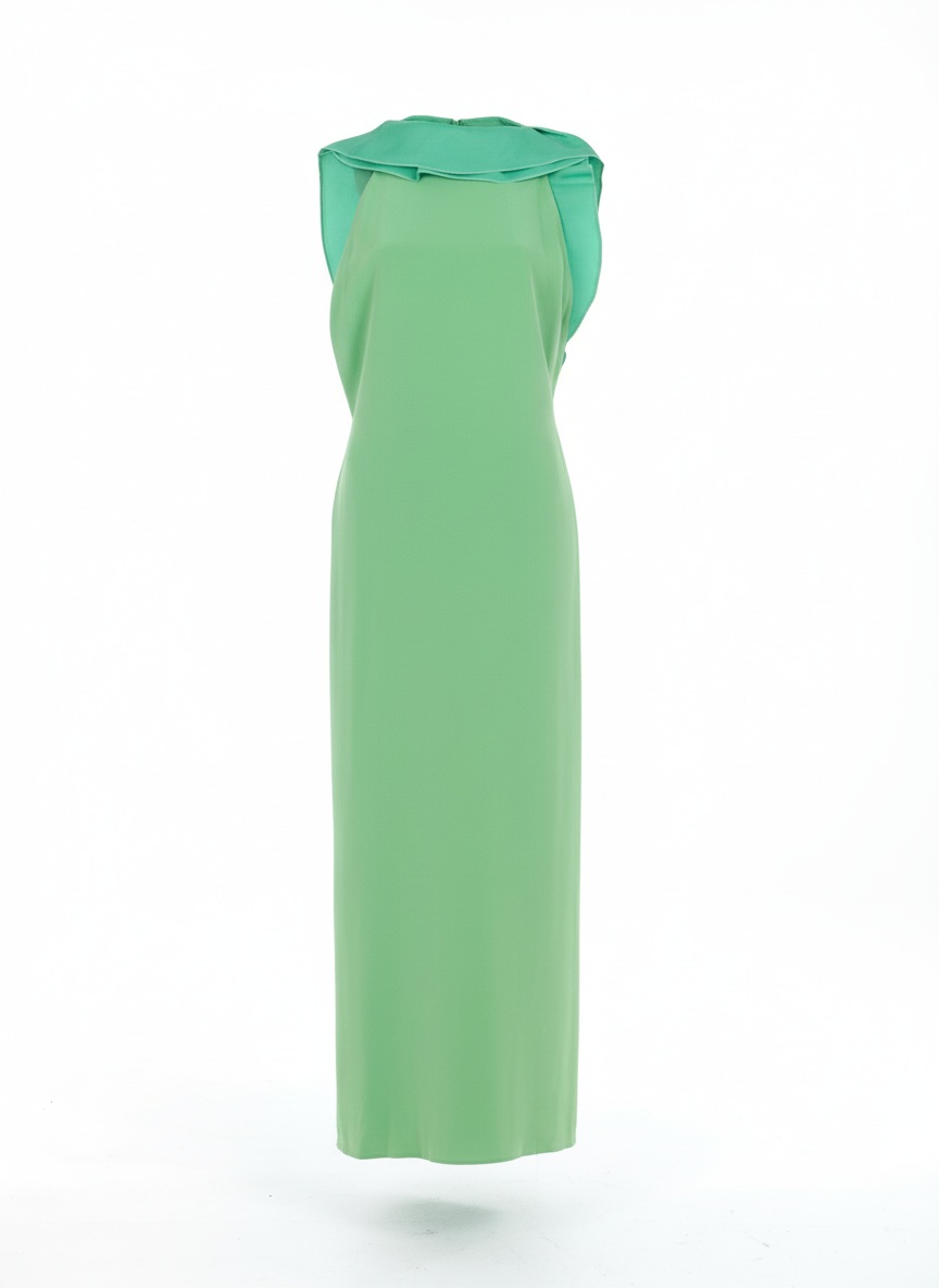 Gucci SS13 silk dress with minimalist cut and dramatic neckline detail